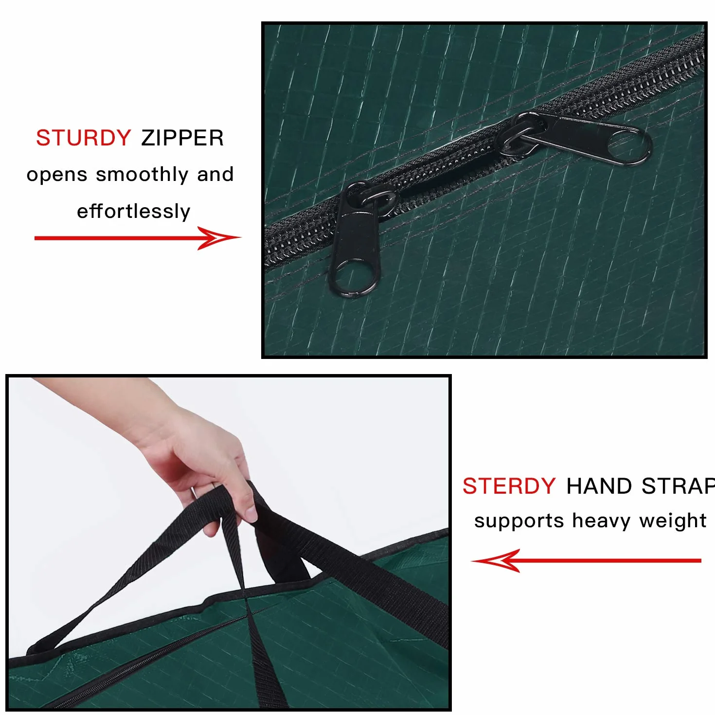SHareconn Sac de Rangement pour Sapin de Noël 7.5 Pieds 230 cm, Durable Vert