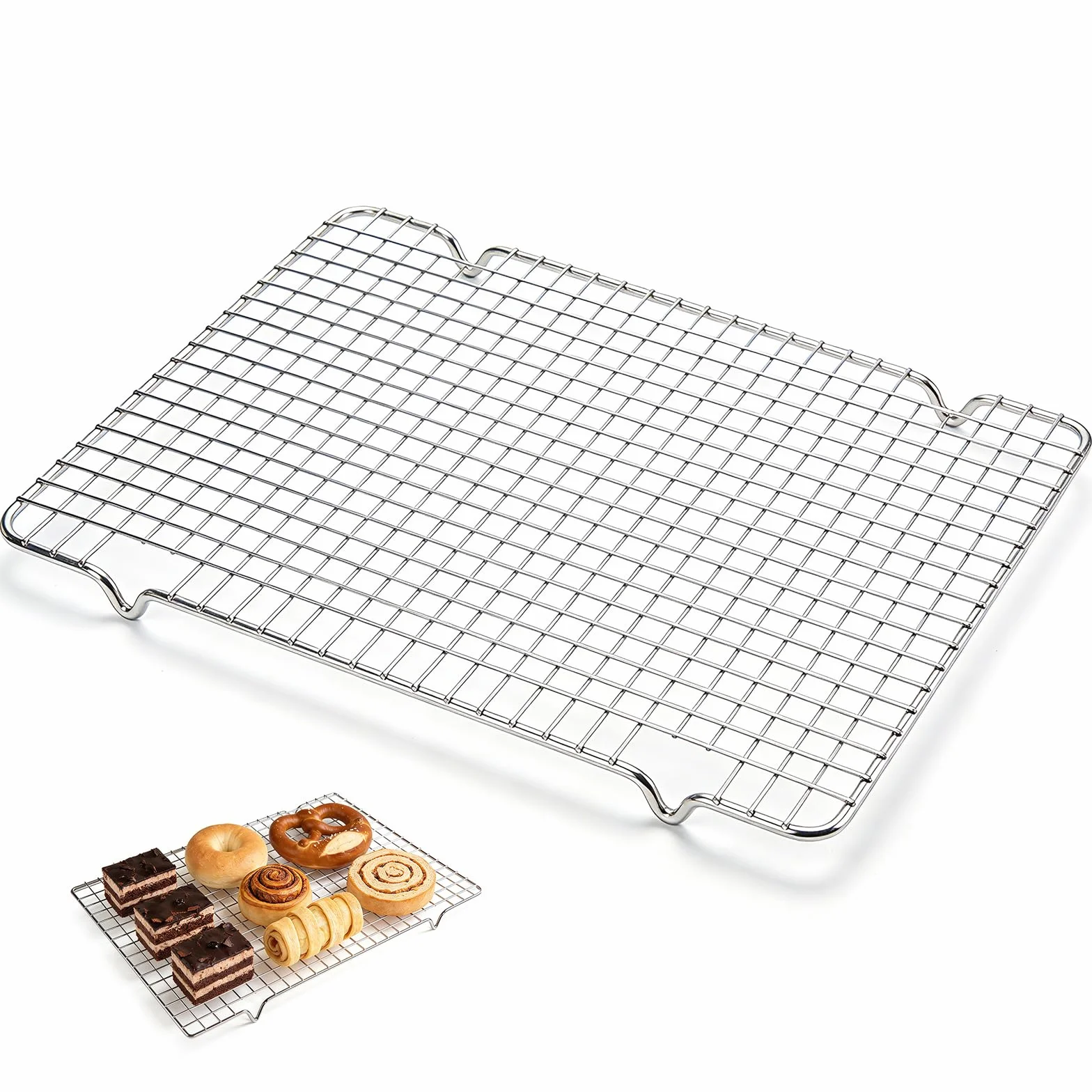 Grille Patisserie 43x29 cm en Acier avec Pieds Stables, Lavable au Lave-Vaisselle