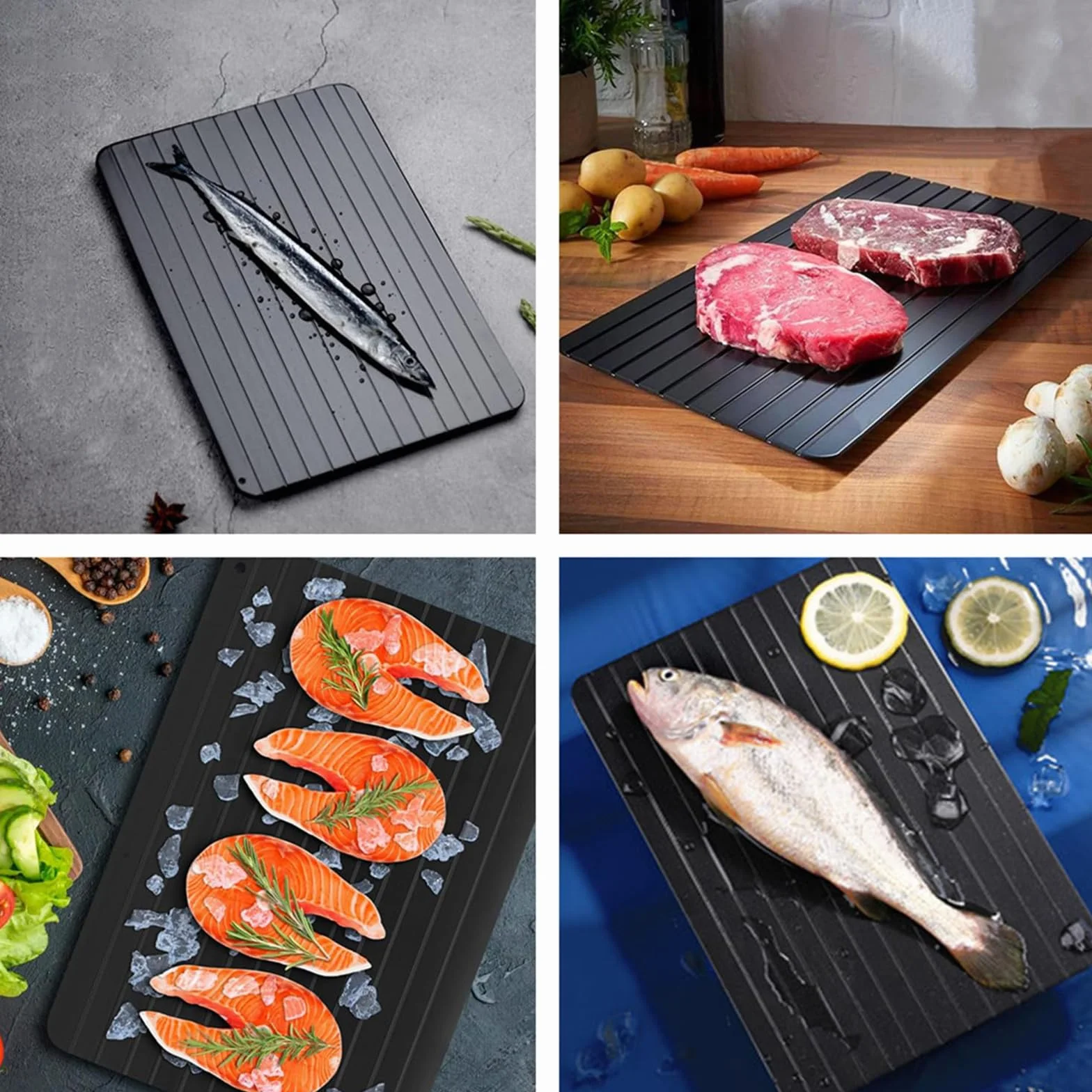 Plateau de Décongélation Rapide en Aluminium pour Viande Poisson Surgelés