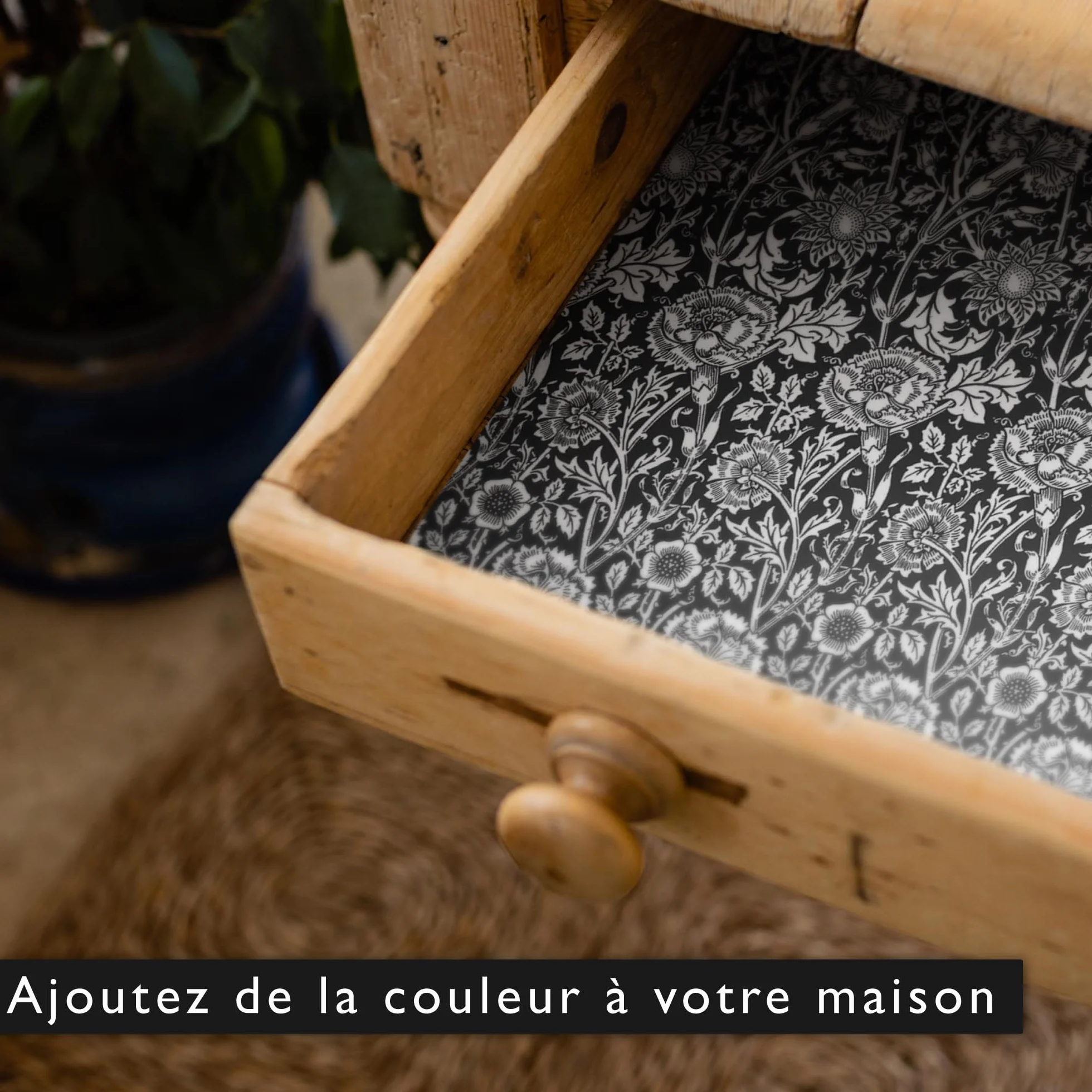 The Master Herbalist Doublures de Tiroir Parfumées William Morris Bois de Santal Noir Paquet de 5 Feuilles