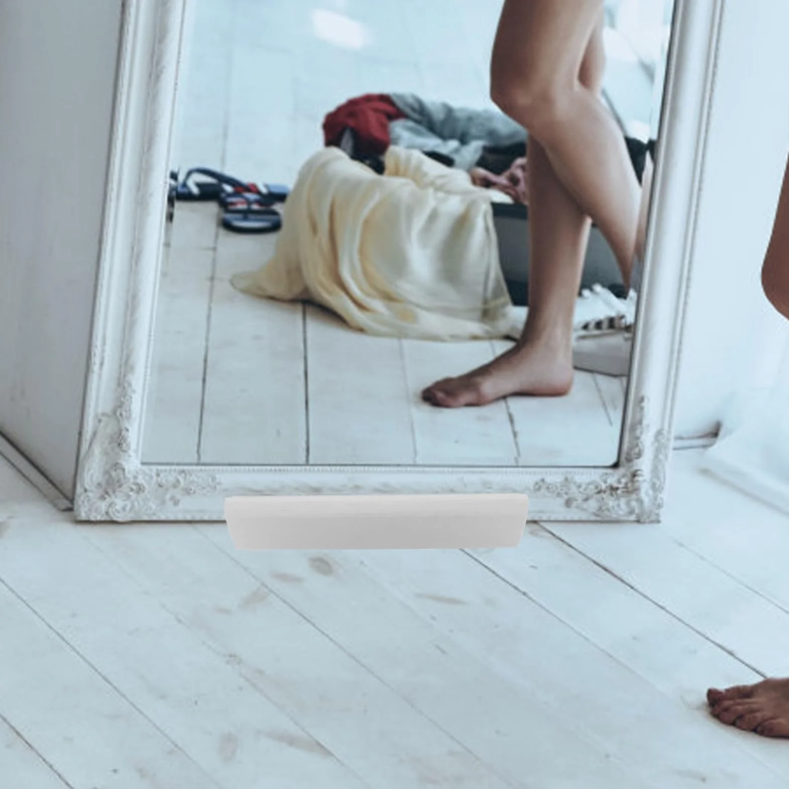 Bois Support pour Miroir Plein Pied Antidérapant pour Salon Bureau Chambre