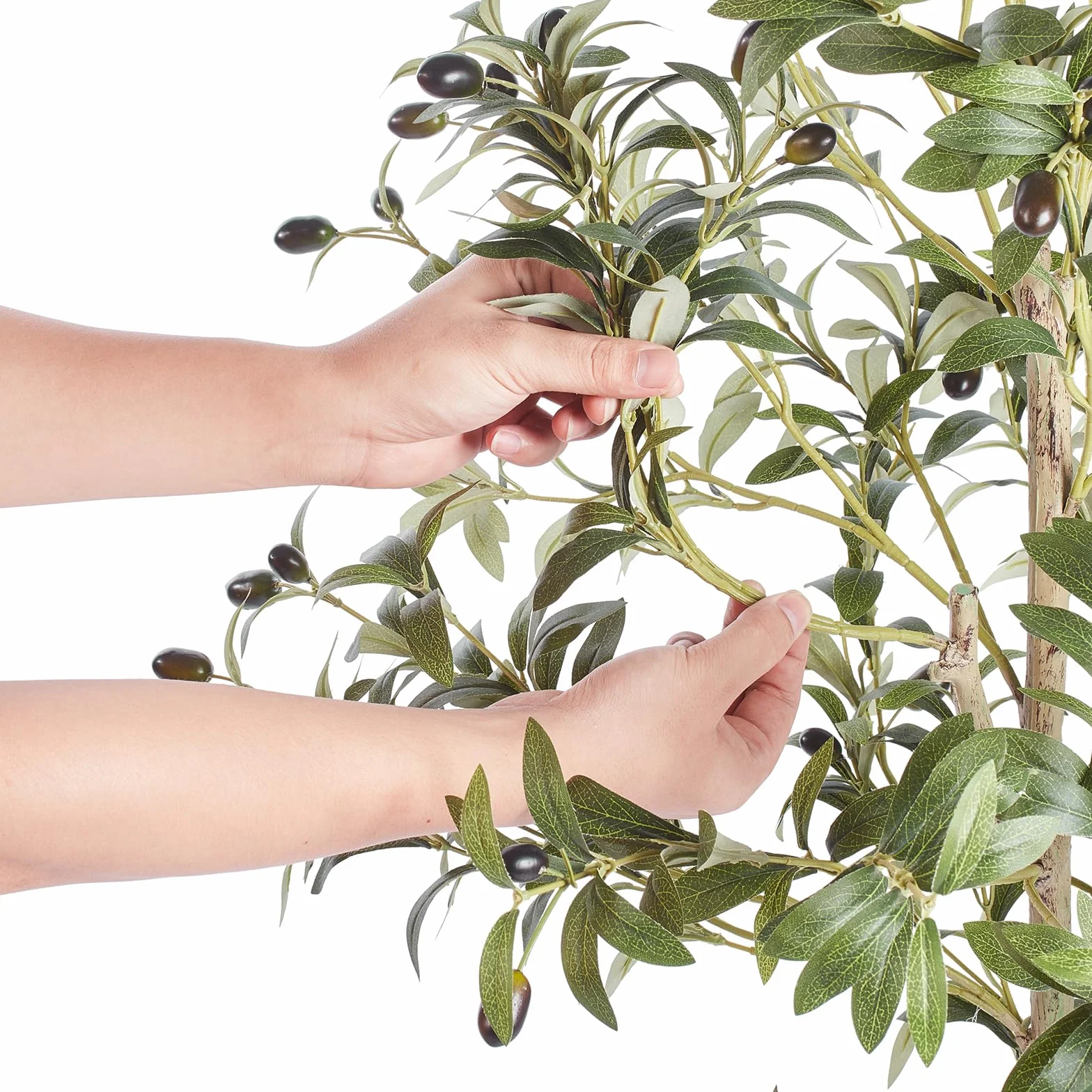 VEVOR Faux Arbre 155 cm Vert Plante Artificielle PE Haut Olivier avec Pot 150x125 mm