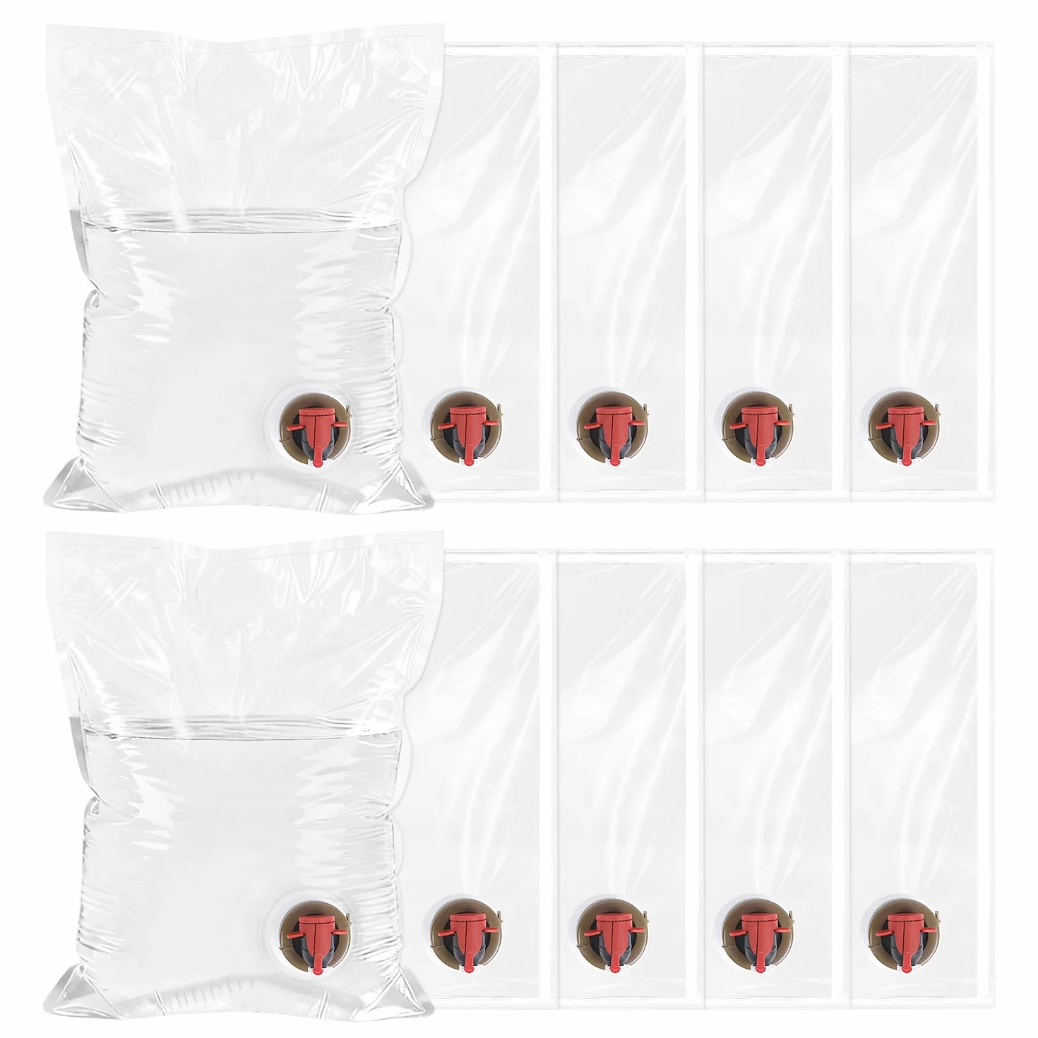 Sac de Box-in-Bag (Bib) Réutilisable Lot de 10 Sac de Transport Etanche pour Aliments Transparent avec Robinet à Papillon 5L