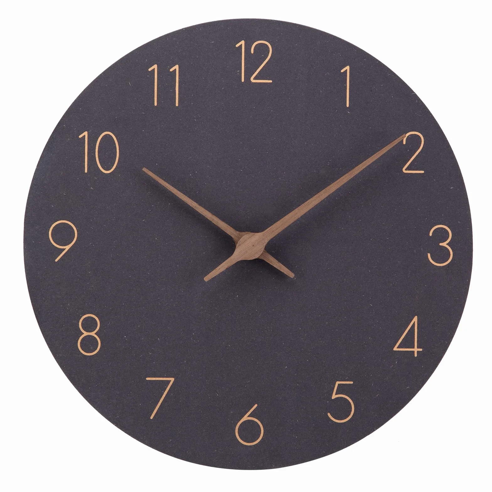 ACCSHINE Horloge Murale en Bois MDF Silencieux 30 cm Quartz Moderne Noir