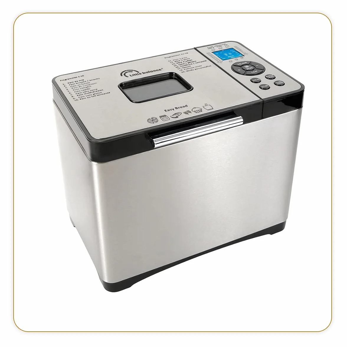 Machine à pain Little balance 8398 Easy Bread, 19 programmes, 1 kg, Inox