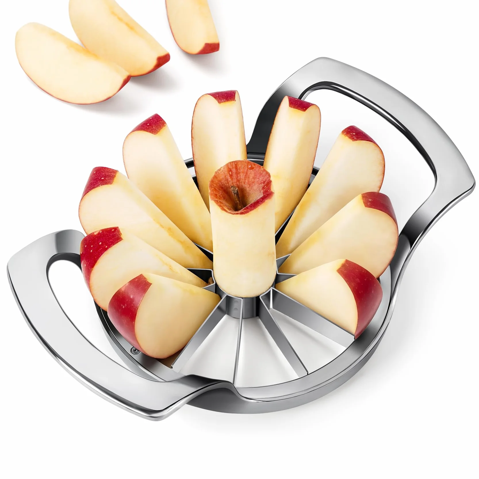 Coupe Pomme en Acier Inoxydable 12 Lames Extra-large, Trancheuse de Pomme Robuste