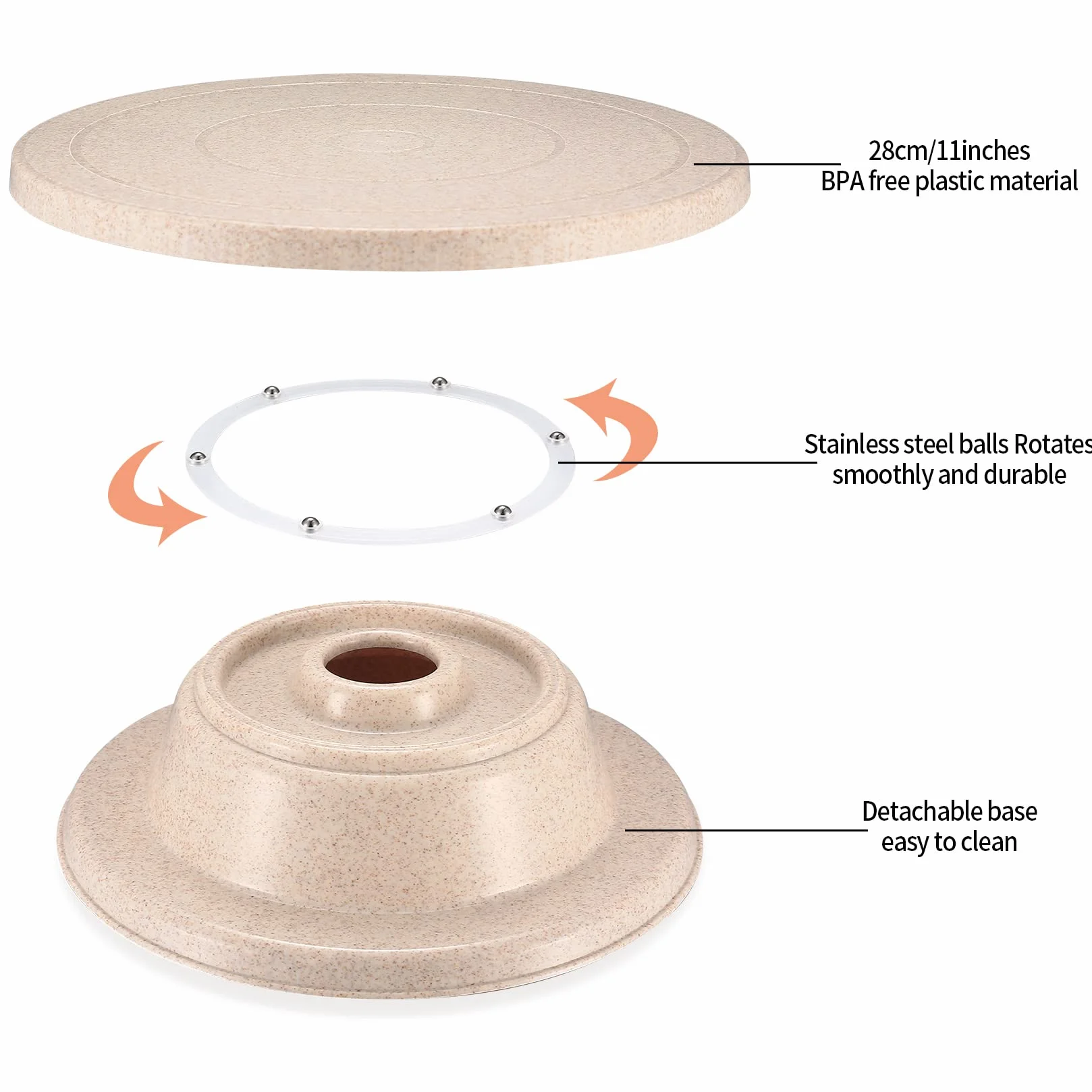 Kits de Fournitures Support Assiettes de Décoration de Gâteaux avec Grattoirs, Spatules, Poches à Douille