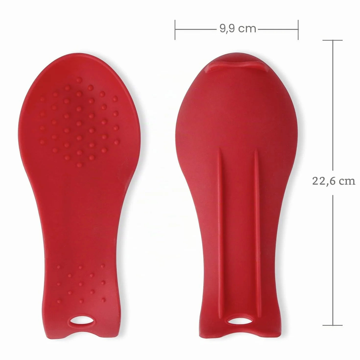 Repose-cuillère en silicone pour cuisinière, lot de 2, rouge