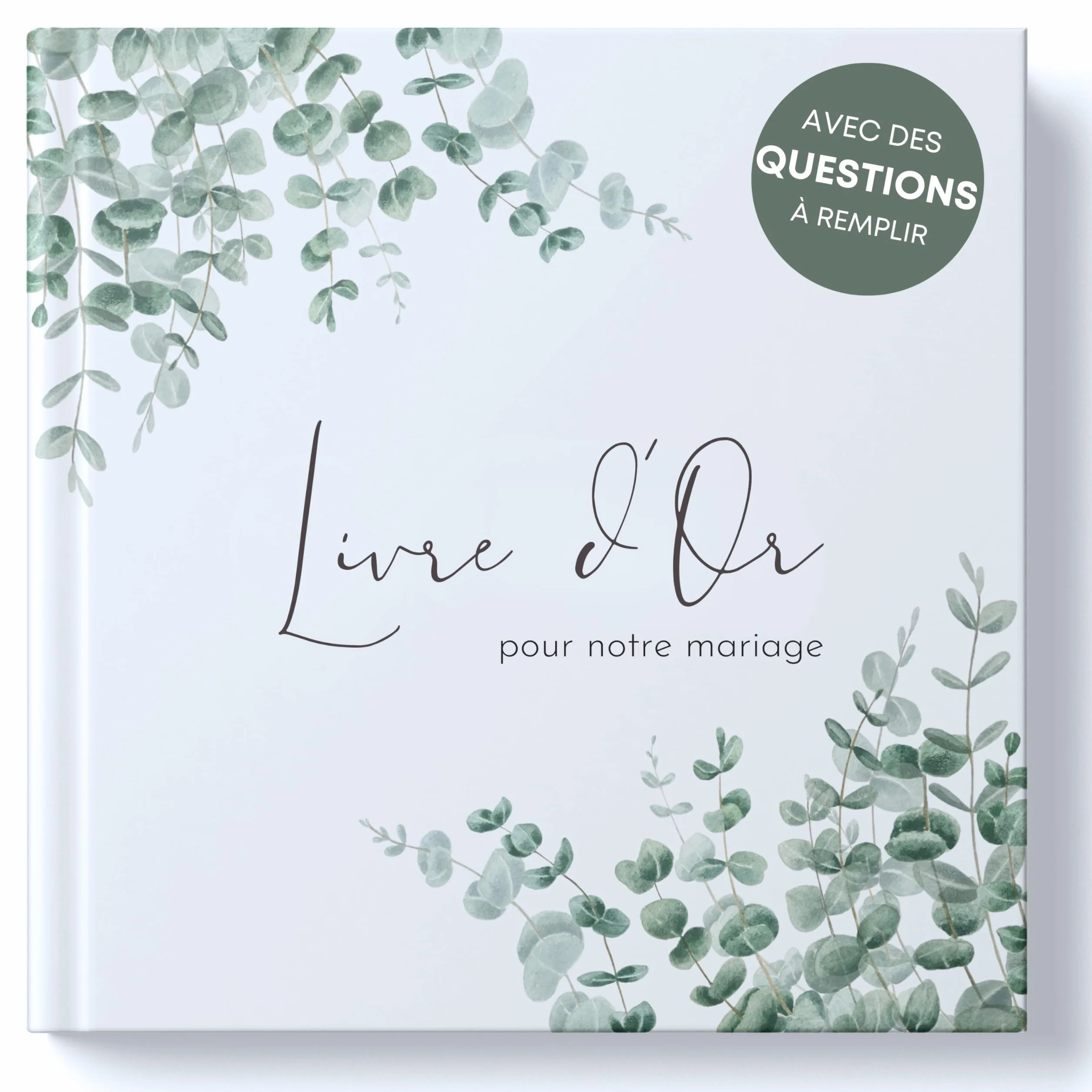 Livre d'or Mariage Haute qualité Questions à remplir 44 Pages Doubles