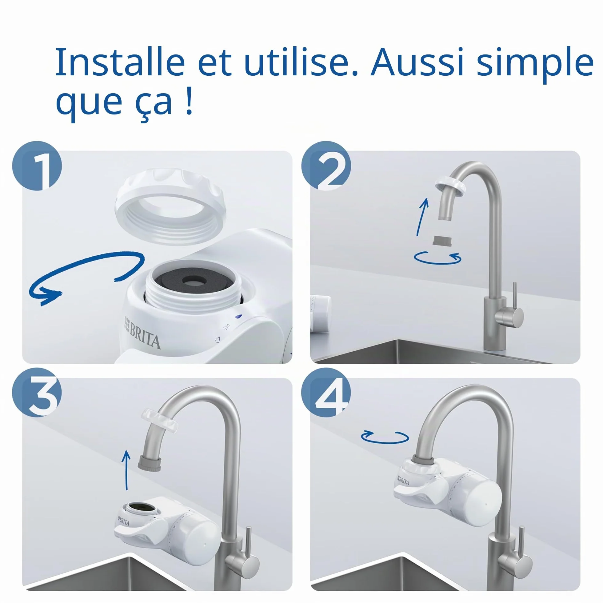 BRITA ON TAP V Système de filtre à eau avec cartouche réduit microparticules PFAS métaux substances goût