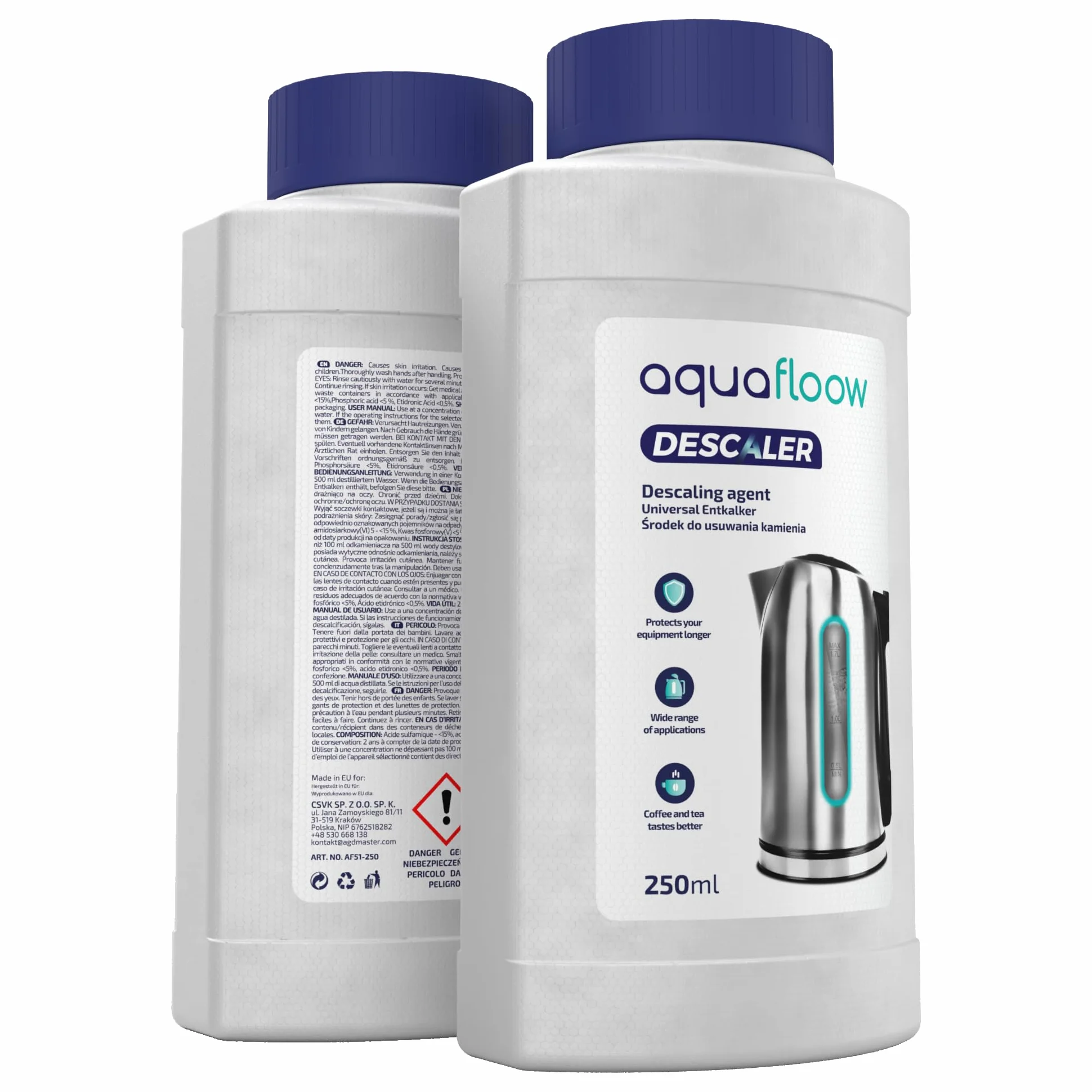 Aquafloow Kit d'Entretien Philips Saeco AquaClean Filtres à Eau Pastilles Nettoyage Détartrant Brosse