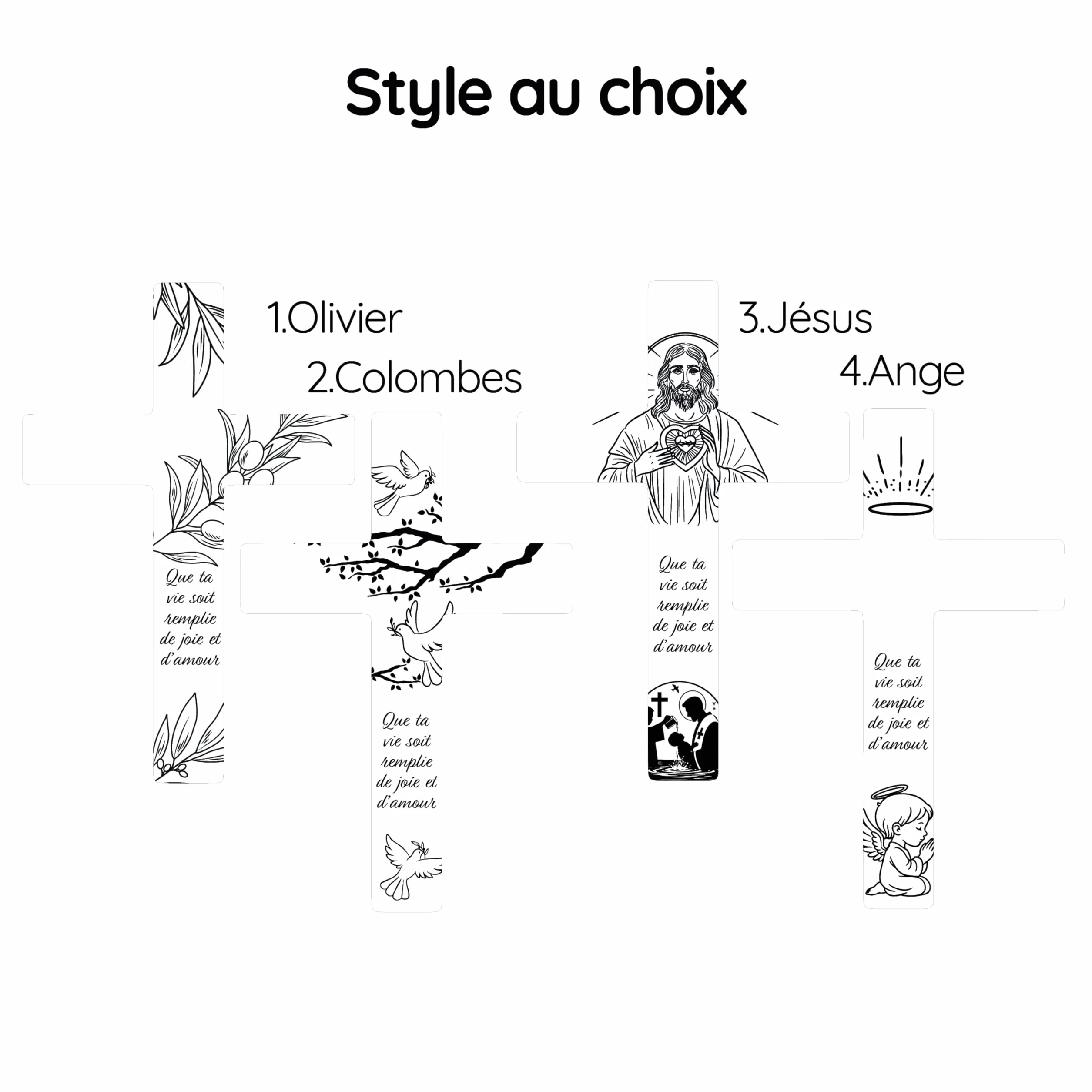 Croix de Baptême Personnalisée en Bois - Décoration Murale pour Enfant