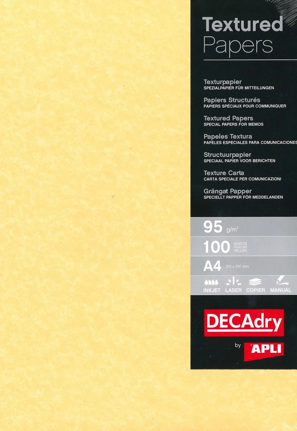 Decadry PCL1600 Parchemin Or 21x29,7 cm 95 g Boîte de 100 feuilles