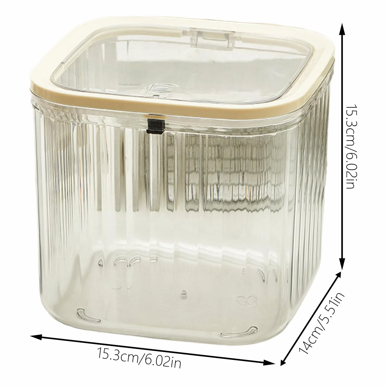Générique Press Lid Desk Trash Can 6.02x6.02x5.51 Inches Transparent Garbage Container