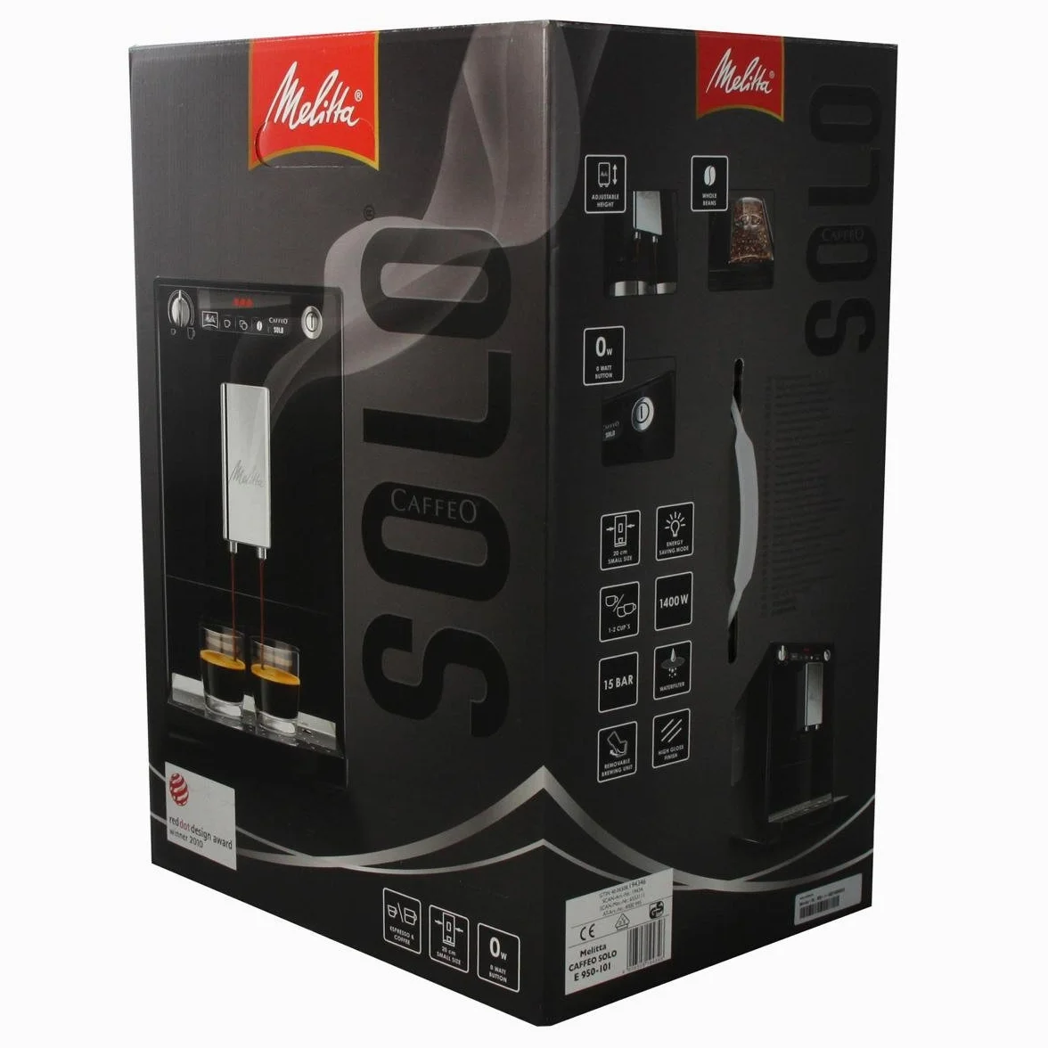 Melitta Caffeo Solo E950-101 Cafetière super automatique 15 bars expresso noir reconditionné