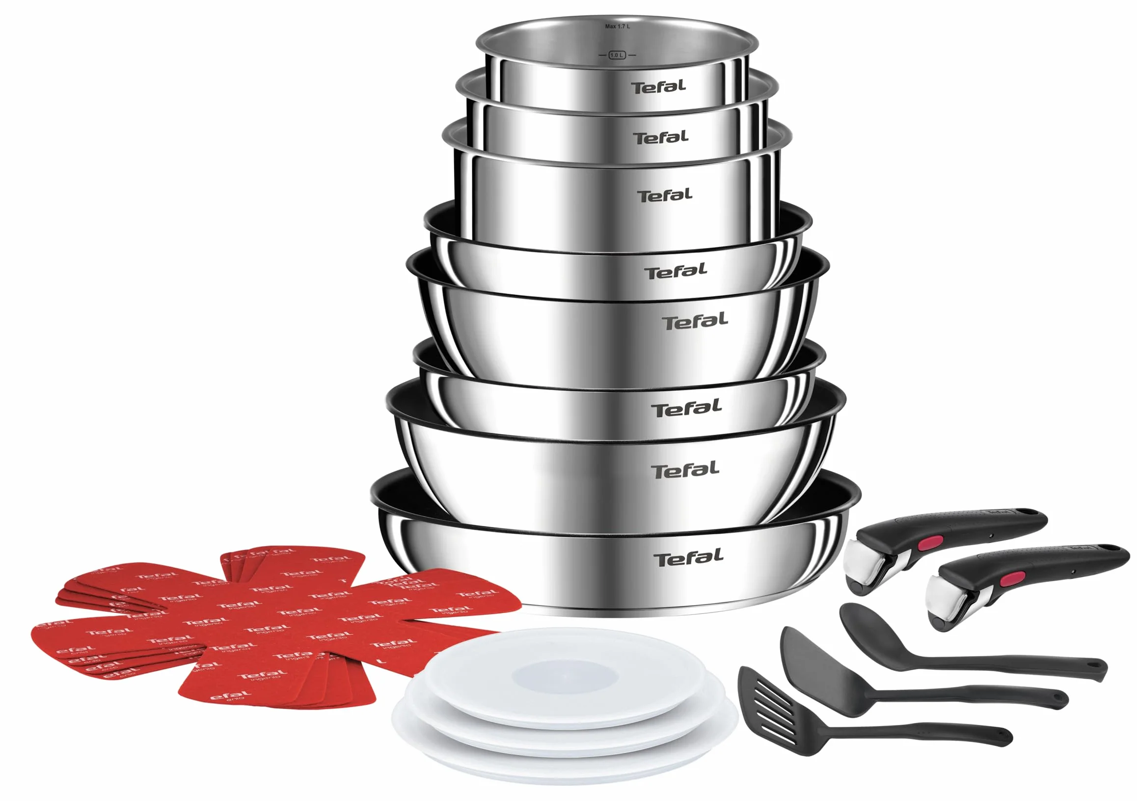Tefal Ingenio Batterie de cuisine 20 pièces Induction Revêtement antiadhésif Empilable L897SK04