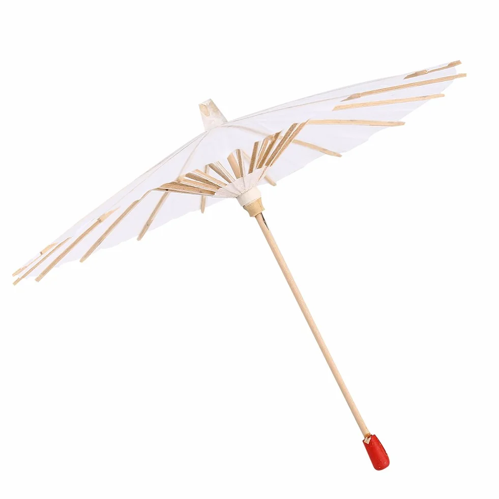 Ombrelle Chinoise Fait à La Main Blanc 20cm Parapluie en Papier Décoratif Mariage