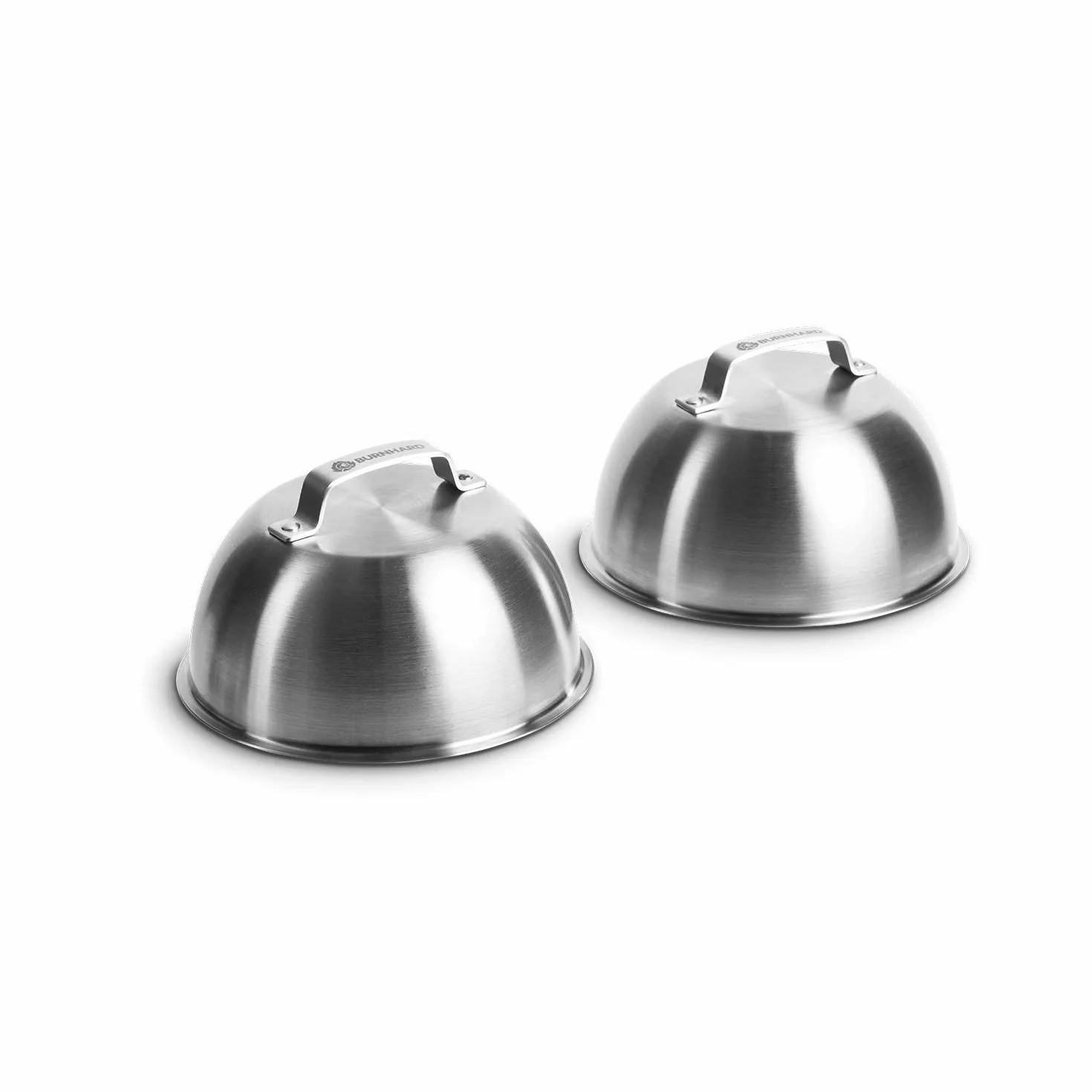 BURNHARD Kit pour Burgers 6 pièces, Moule à Steak antiadhésif, Presse à Burger, Cloches INOX