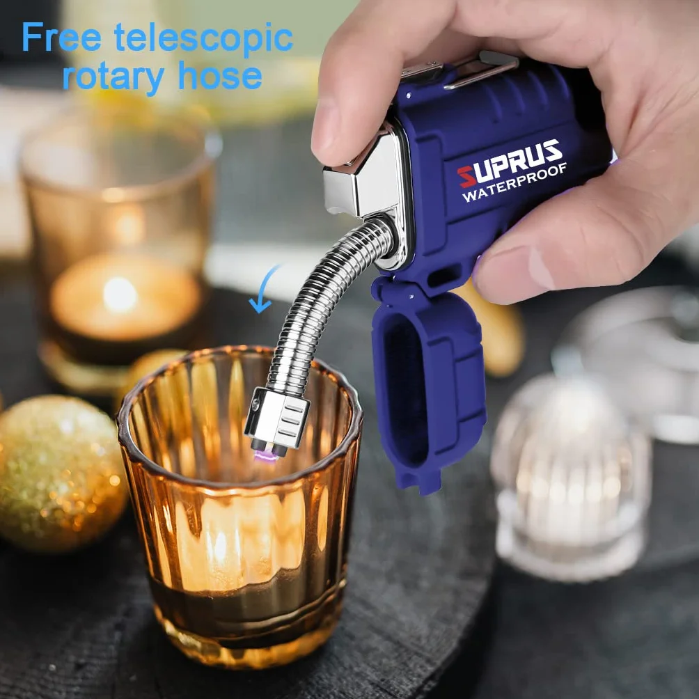 Briquet étanche plasma rechargeable USB-C SUPRUS coupe-vent extensible flexible extérieur camping cuisine