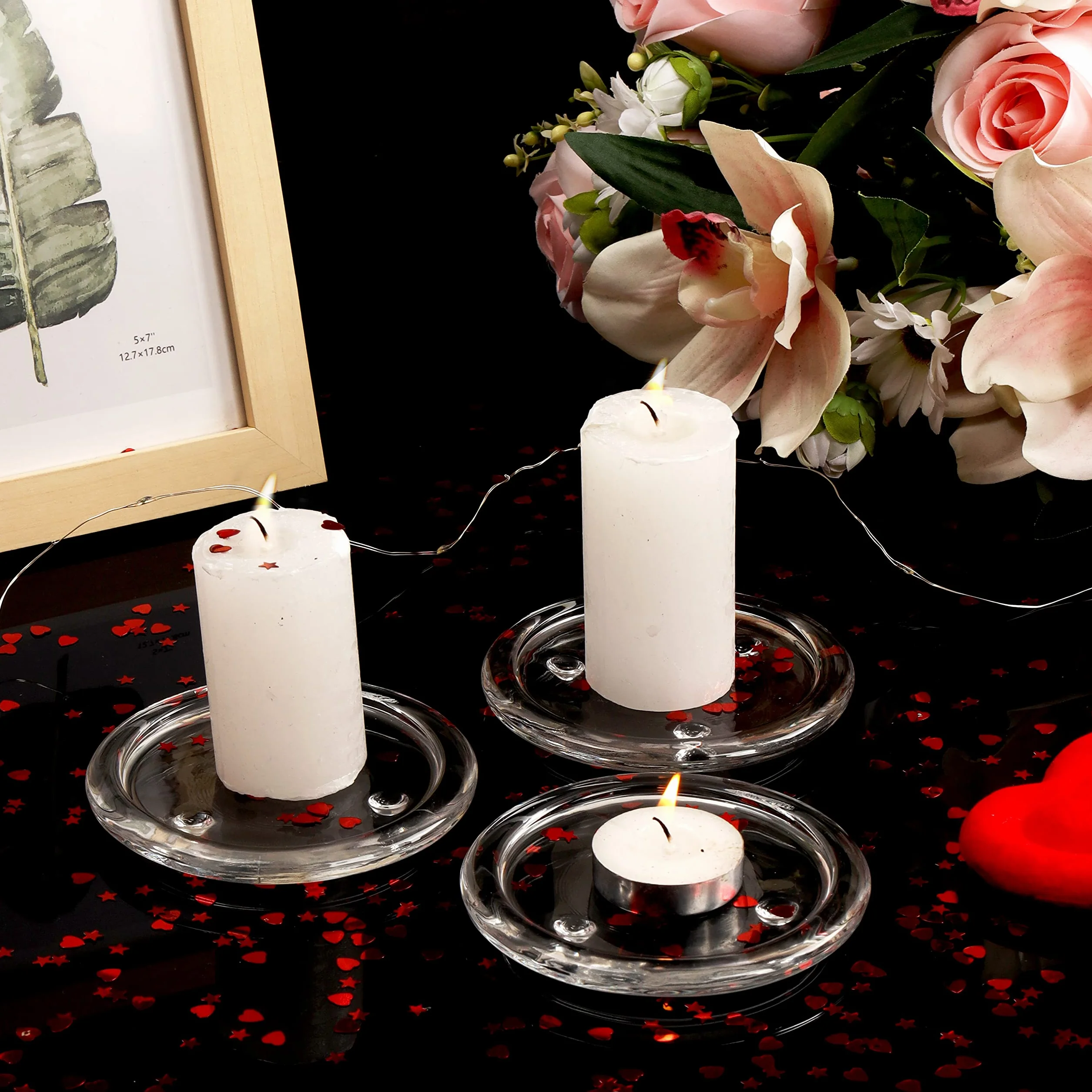 Belle Vous Support Bougie Verre Transparent Lot de 12 Bougeoir Décoration Maison Centre de Table