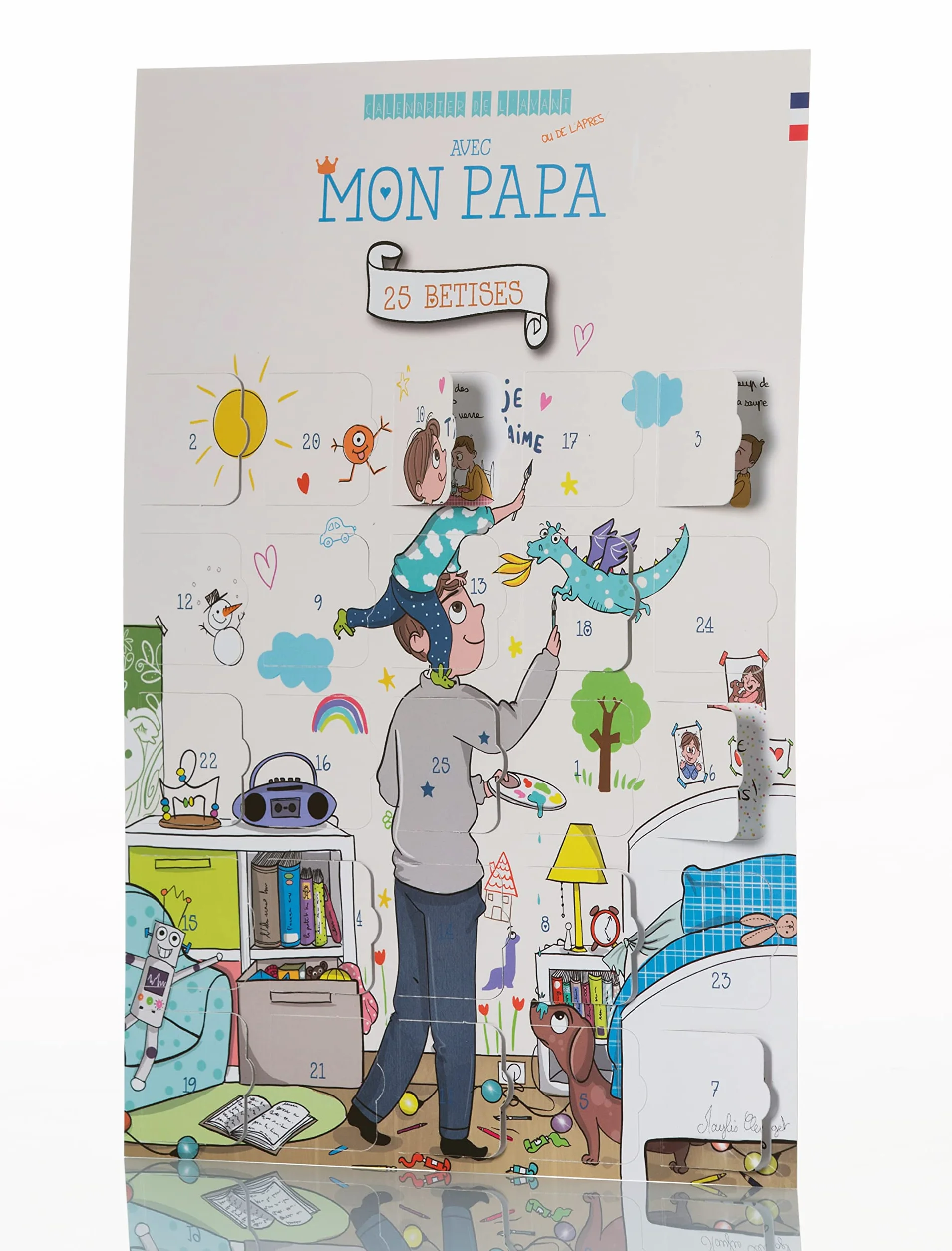 Calendrier de l'avant pour papa avec 25 bêtises père-fille ou père-fils - Premières fêtes des pères