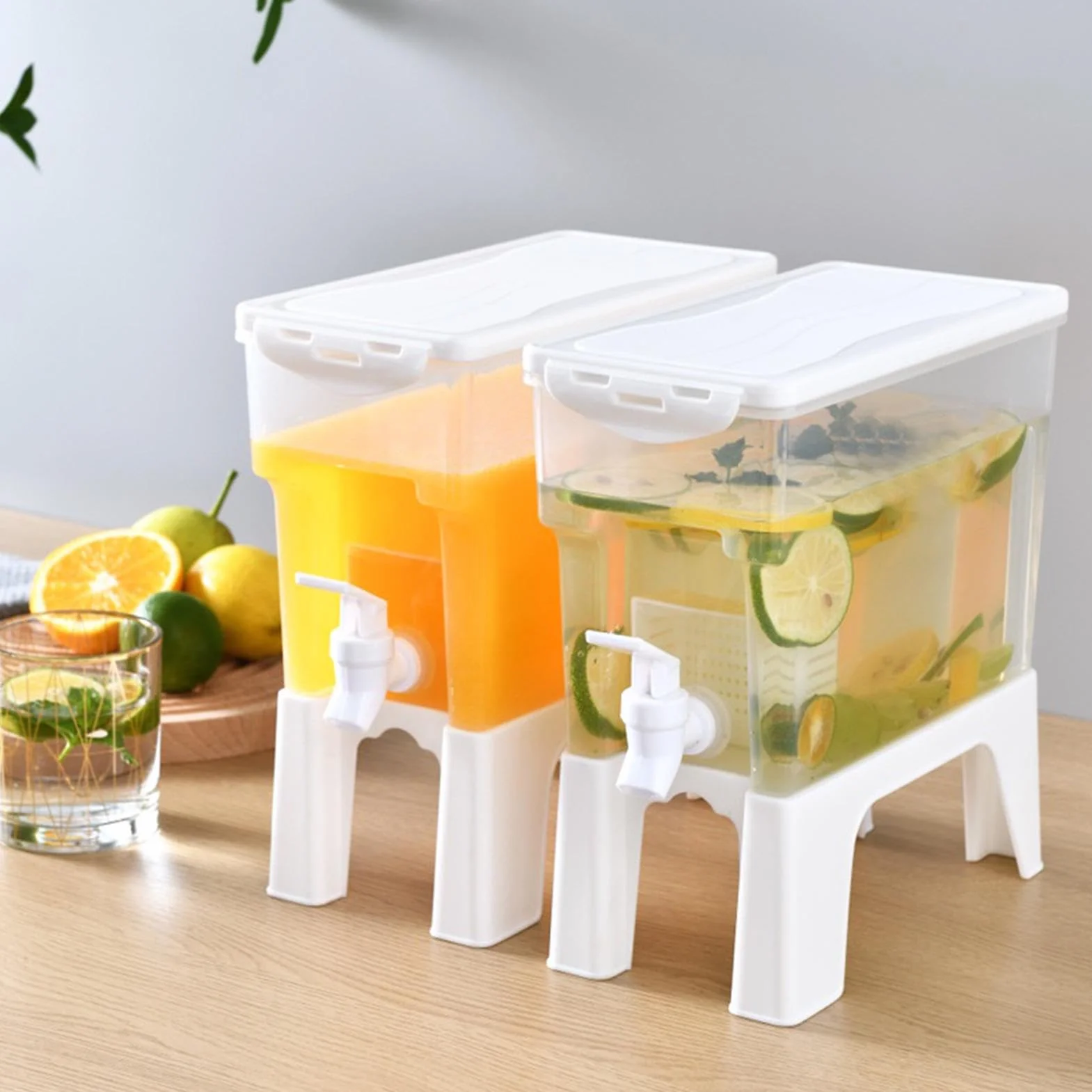 Distributeur De Boissons 3.5 L Avec Support Amovible, Bouteille En Plastique Réutilisable, Grande Carafe À Eau Pour Plages Camping