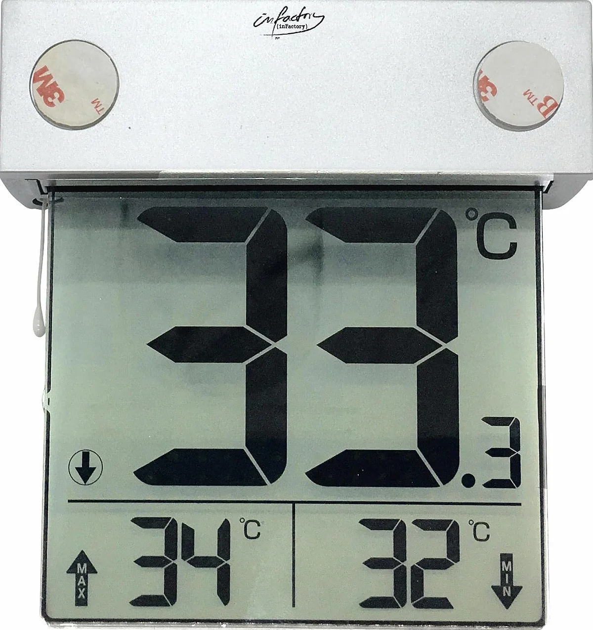 Infactory Thermomètre numérique solaire pour fenêtre