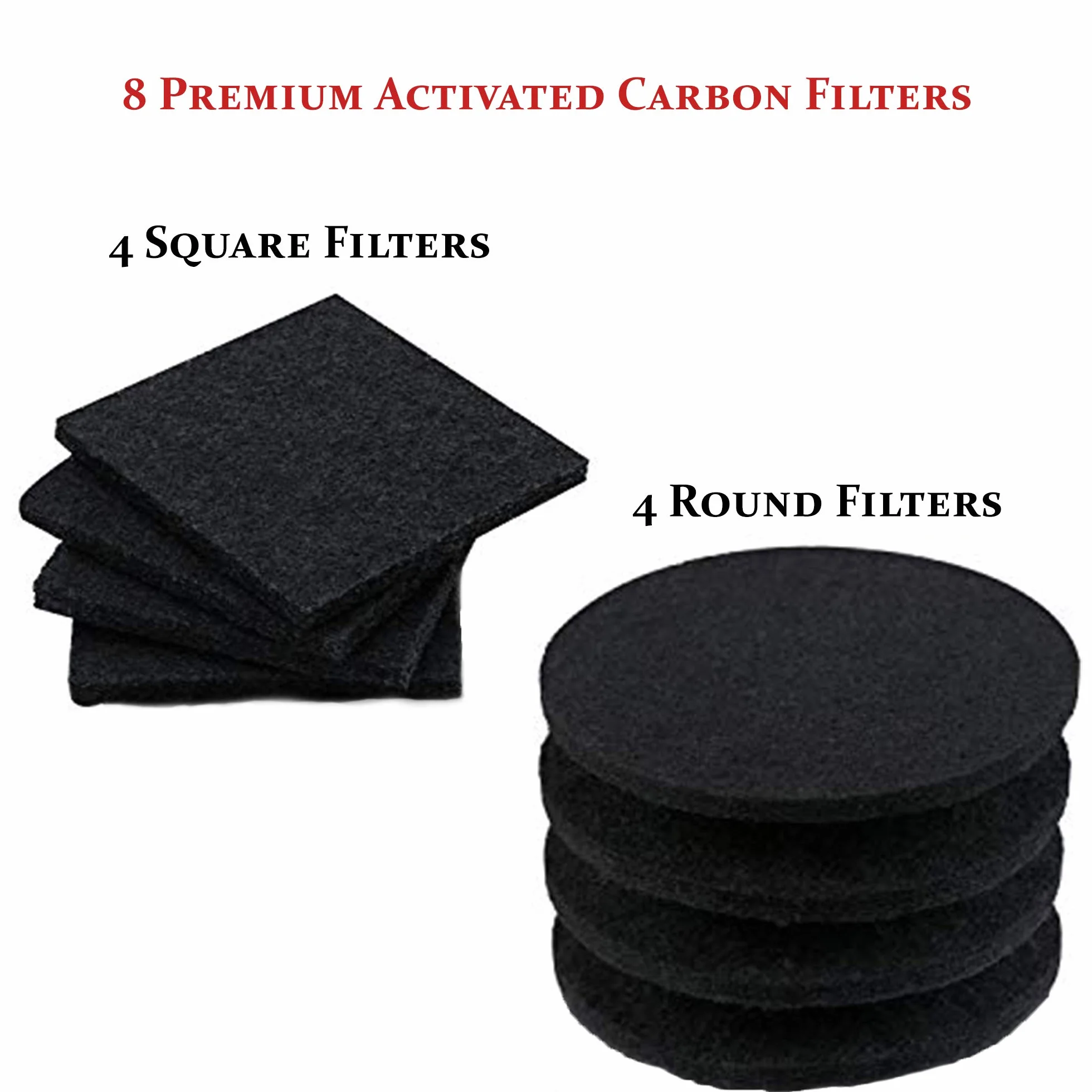 RED FACTOR Lot de 8 Filtres à Charbon Actif Extra épais pour Compost de Cuisine (4 Ronds, 4 Carrés)