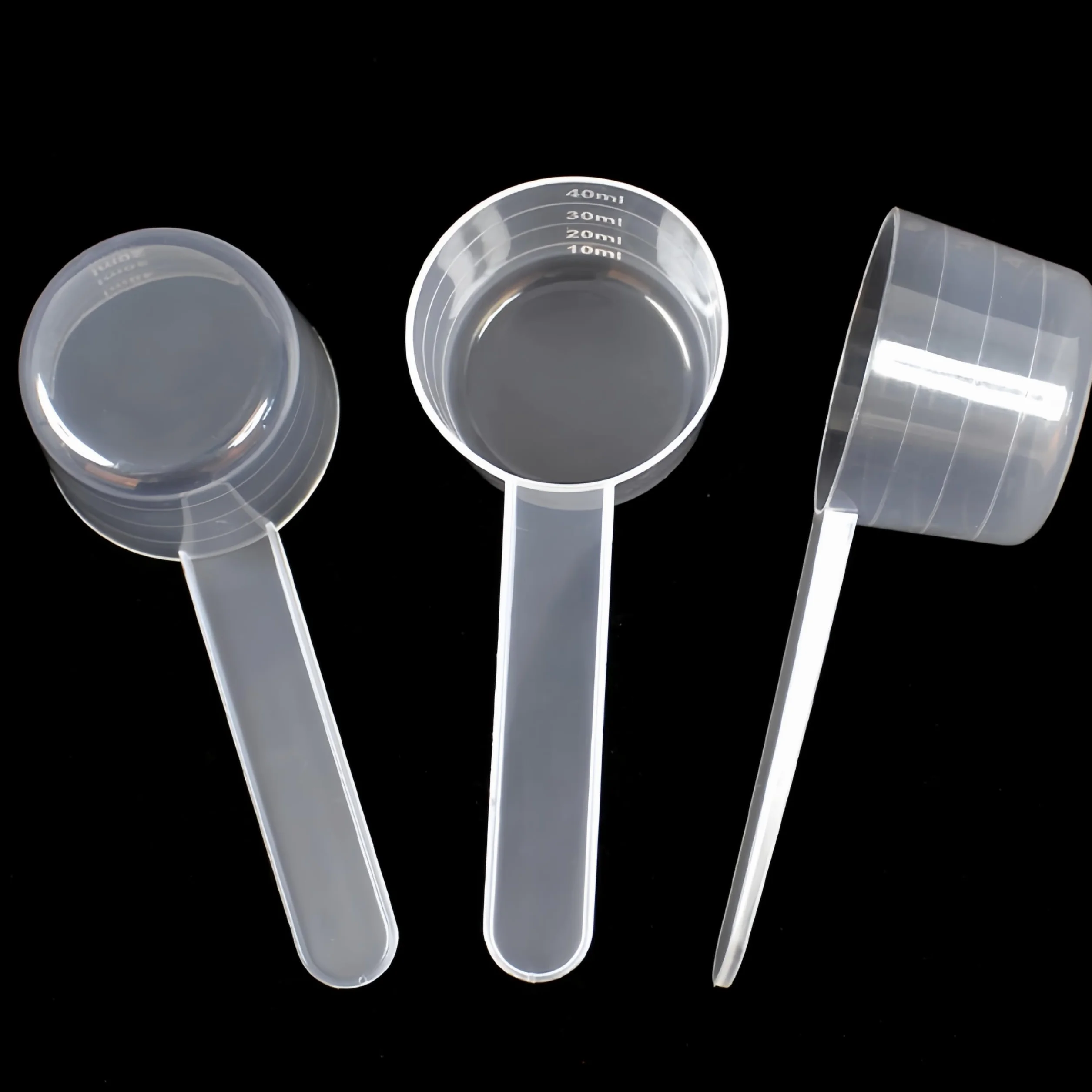 Lot de 6 cuillères doseuses transparentes avec échelle 20 g poudre 40 ml liquide café mesure plastique