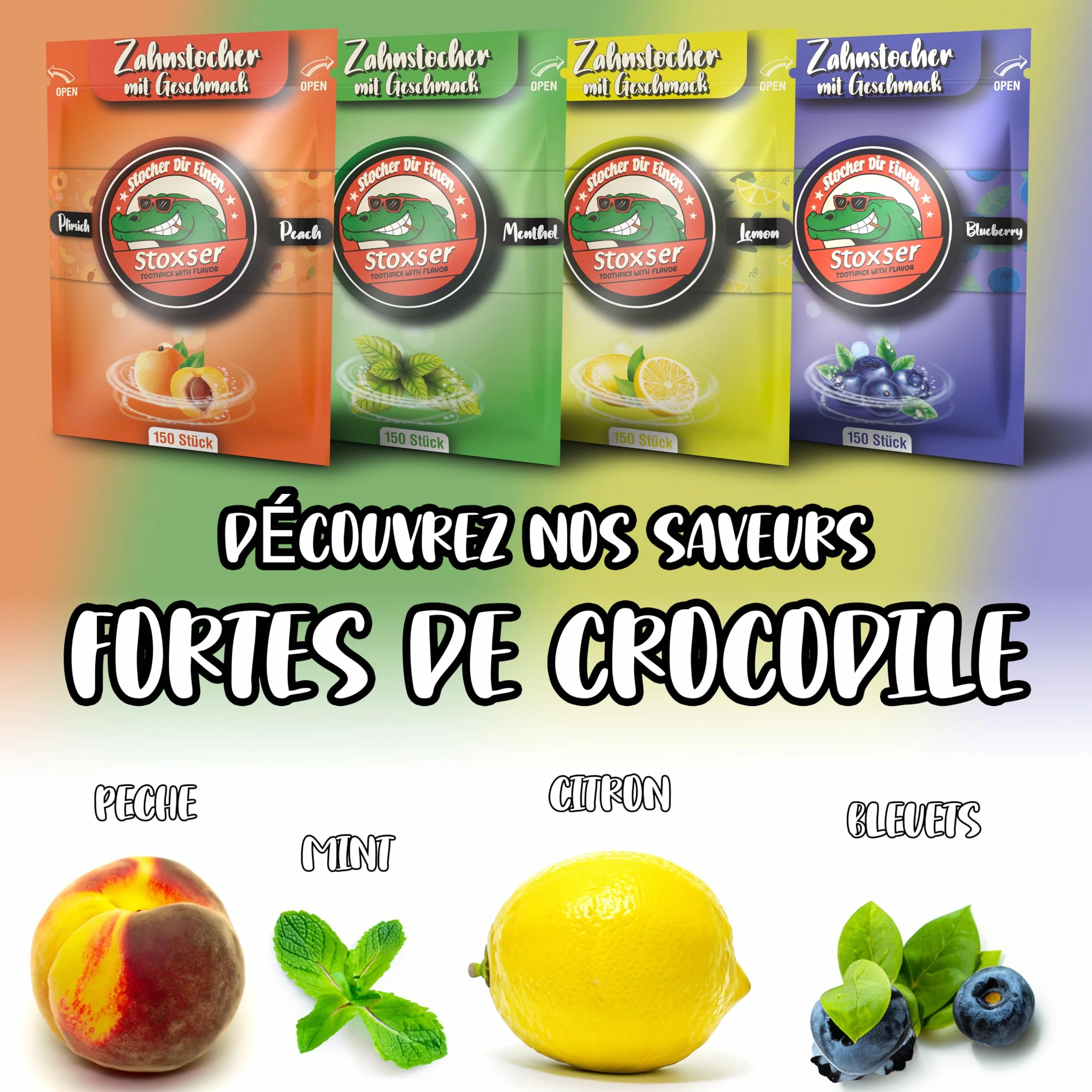 Lot de 150 cure-dents menthe menthol - Cure-dents sans sucre - Fil dentaire