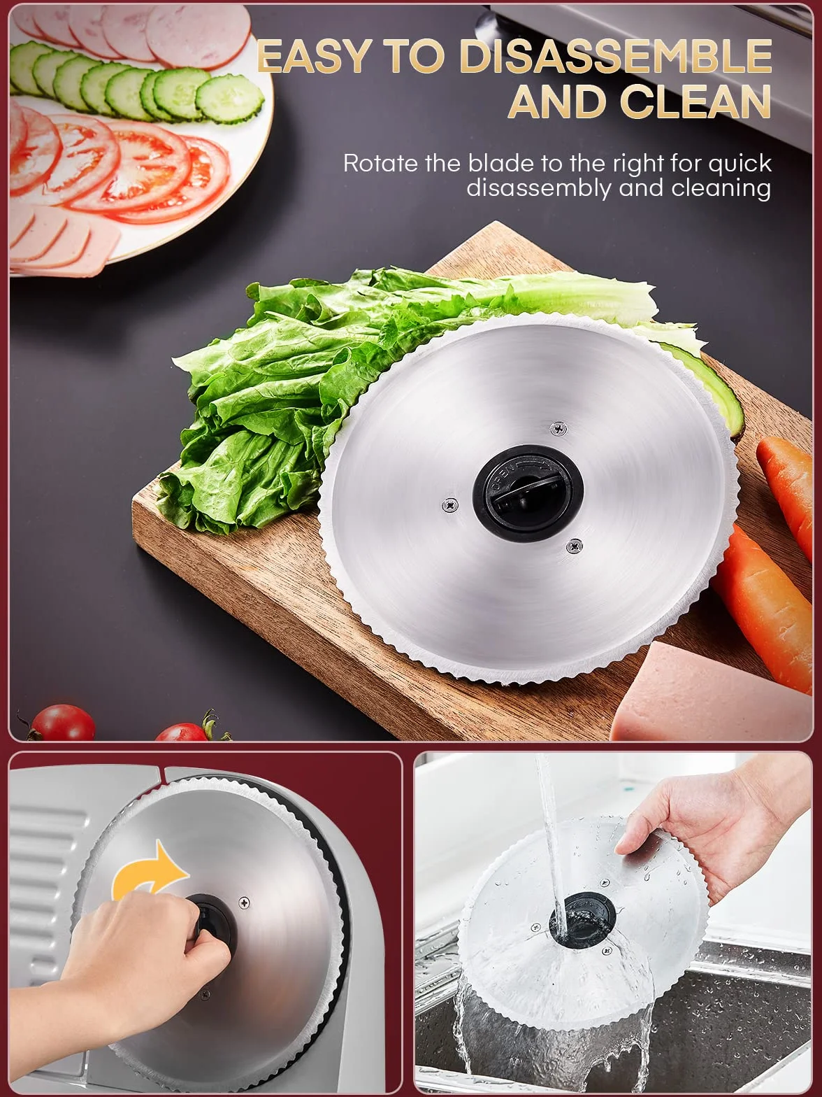 Trancheuse Électrique 200W 2 Lames 19 cm Jambon Saucisson Fromage Argent