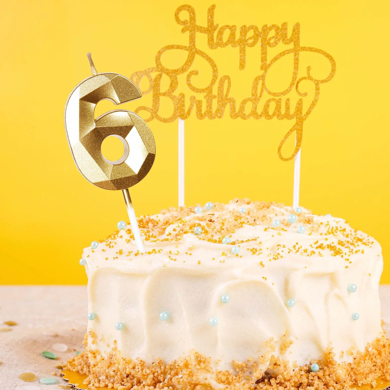 Bougies d'anniversaire dorées numéro 30 pour gâteau 30 ans