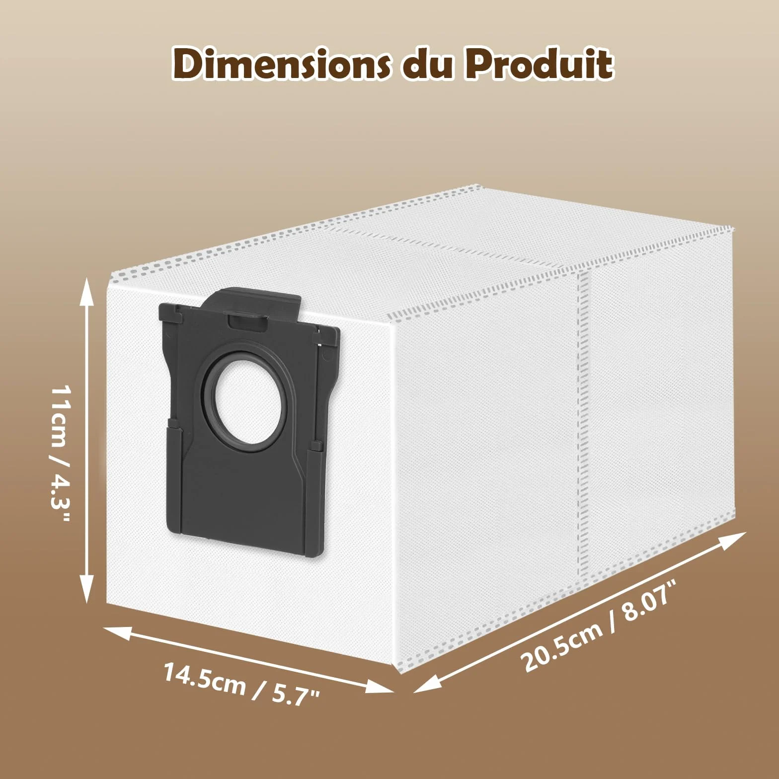 Dreame L10s L40s Pro Ultra L20 X40 X50 Sacs à Poussière 3,2L Lot de 12