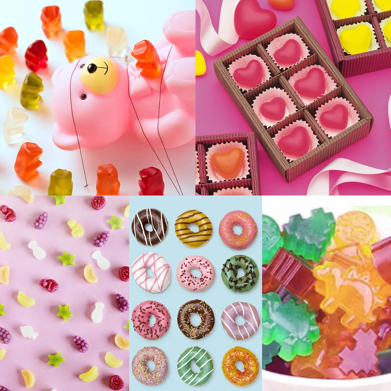 Moules à Bonbons en Silicone Antiadhésif, Moules à Chocolat Réutilisables avec Compte-Gouttes, Spatule, 50 Sachets, Attaches Torsadées