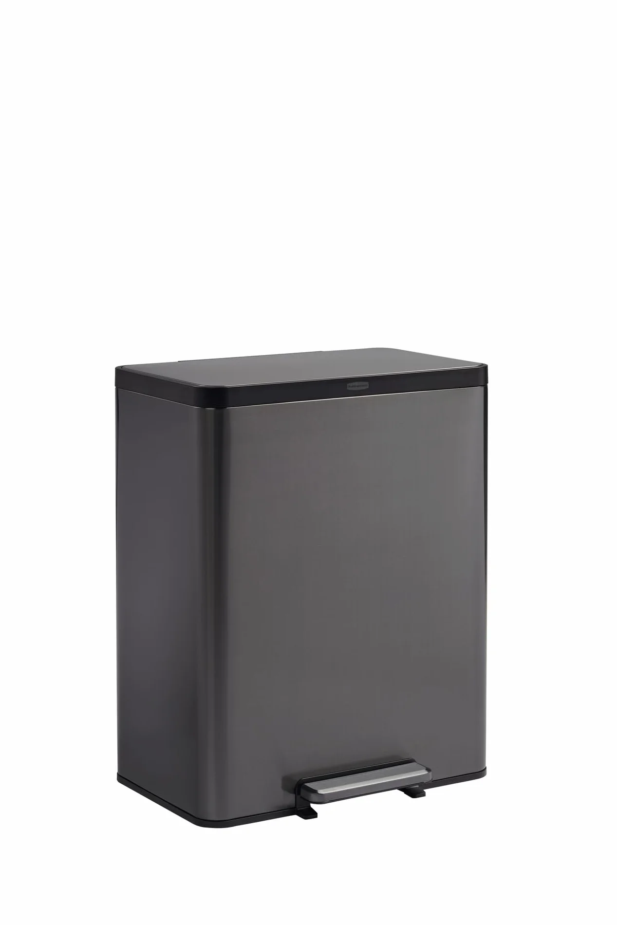 Rubbermaid Poubelle Double Flux Elite inox 60L Gris Charbon