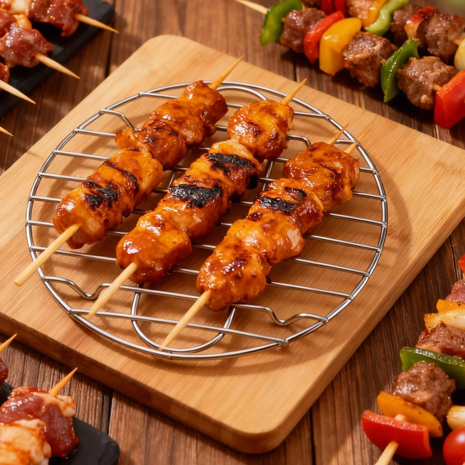 PARFCO Grille de Cuisson INOX Ø 27,5 cm 20 cm Rondes Support Cuisson Vapeur Rôtissage