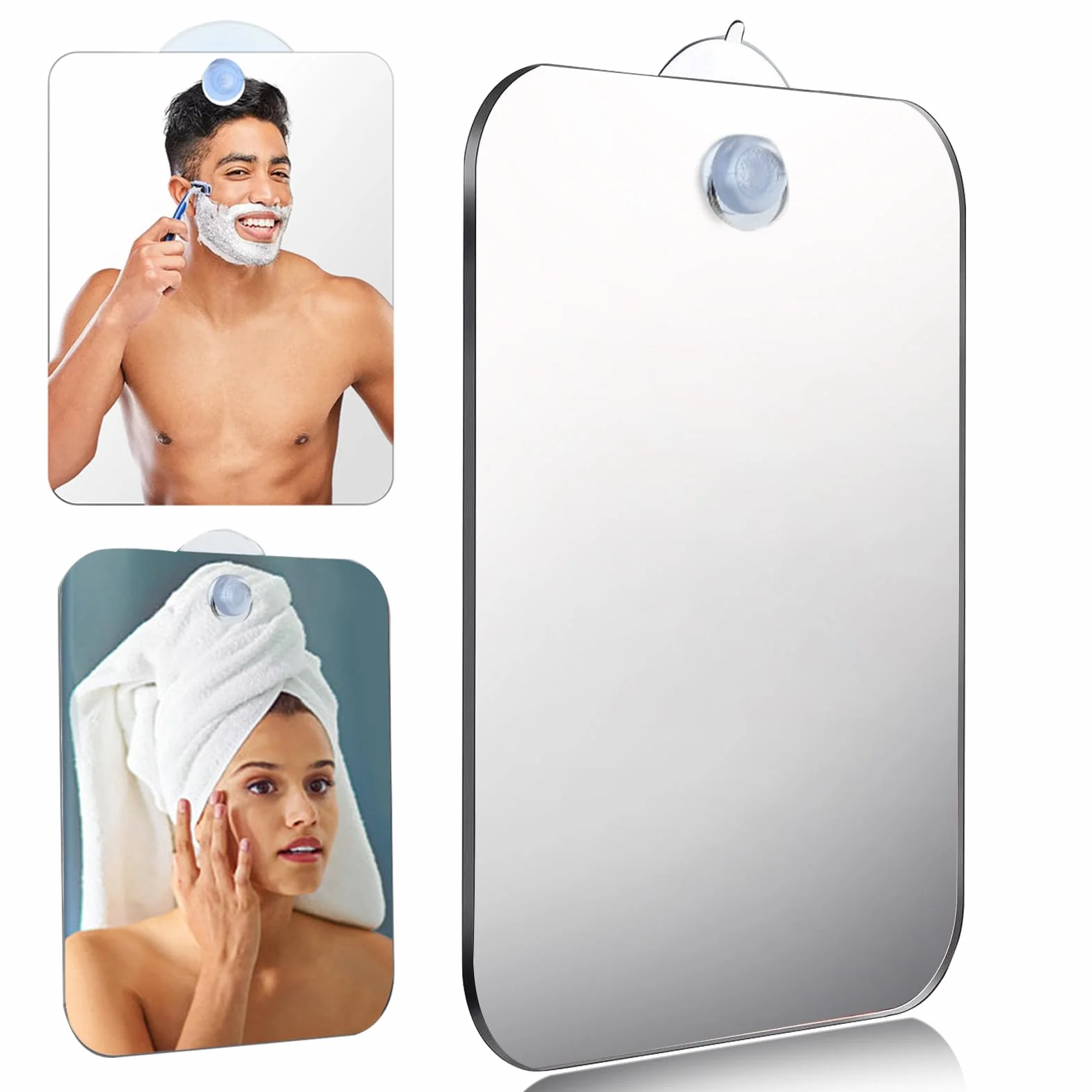 Miroir de douche antibuée portable pour rasage et maquillage de voyage