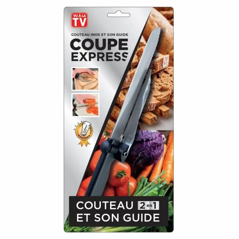 Venteo Couteau trancheur avec guide Coupe Express Noir Adulte précision