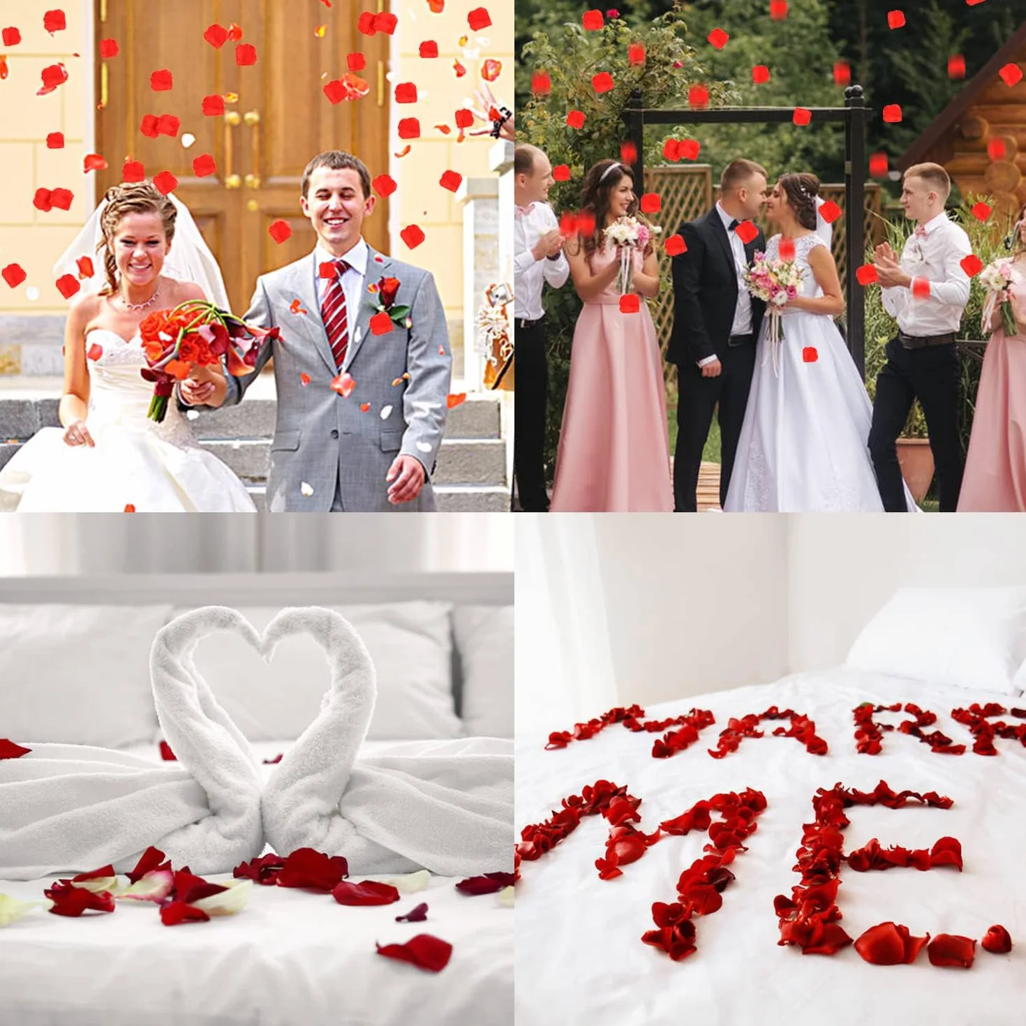 Pétales de Rose Rouge Artificiels 500PCS pour Décoration Mariage Saint Valentin
