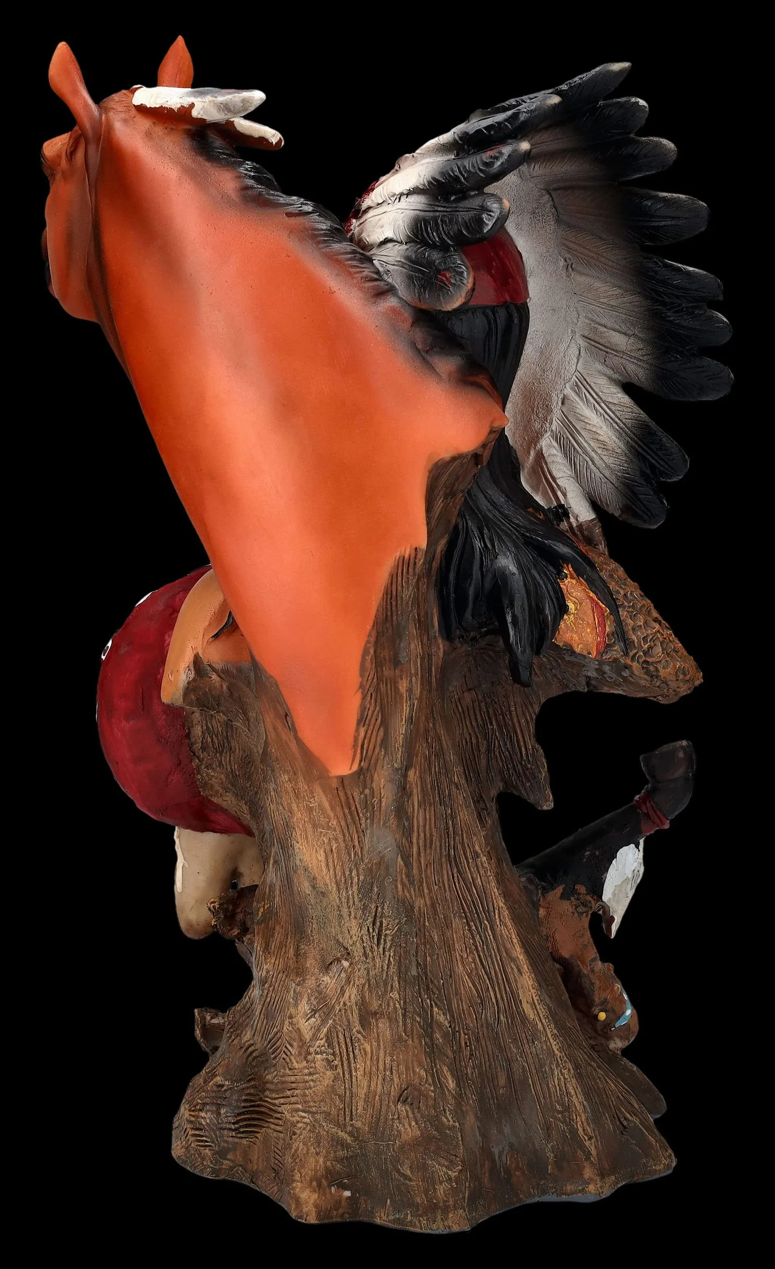 Figurine indienne Buste de chef avec cheval Wester Far West Cowboy