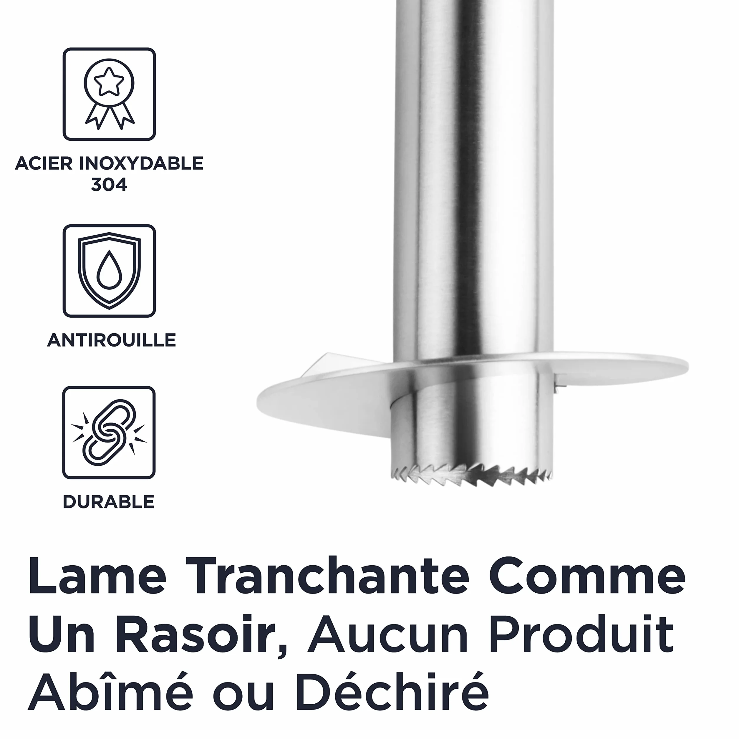 Deiss PRO Dévideur d’Ananas Coupe-Ananas 2 en 1 Acier Inoxydable