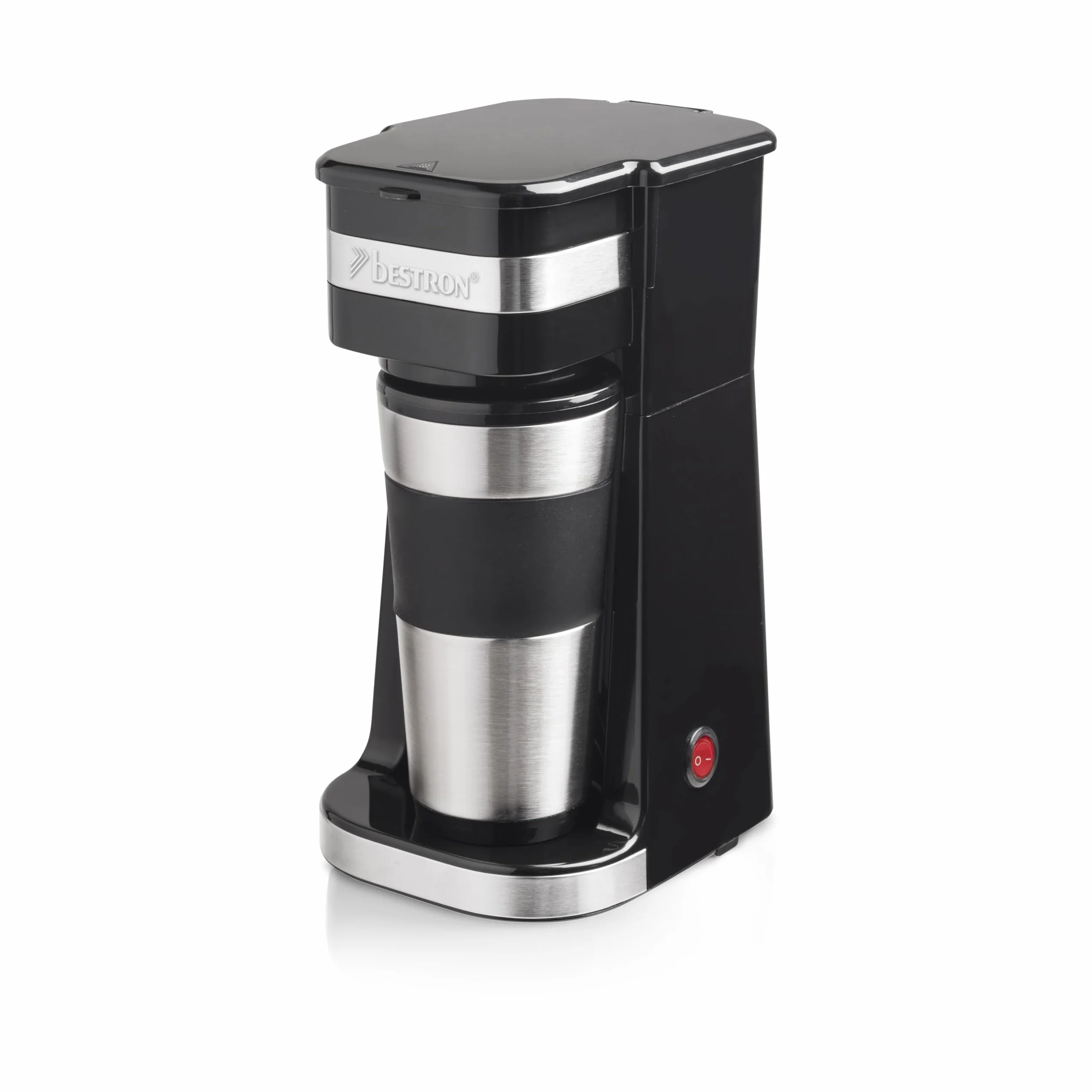Bestron Cafetière avec tasse isotherme, Machine à café 750 W, Argent