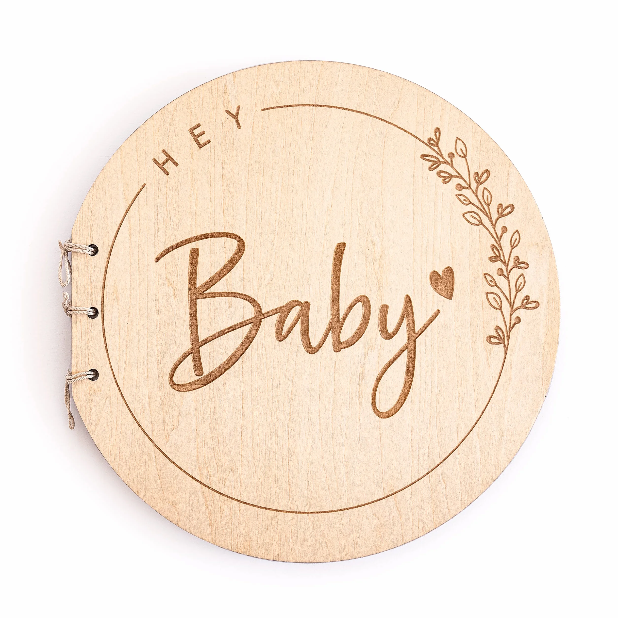 Mikito Livre d'or couverture bois baby shower fille cadeau fête prénatale