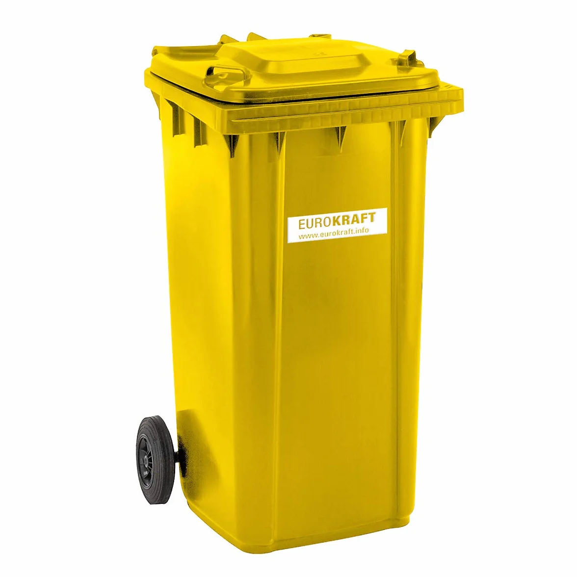 Conteneur à déchets 240 L jaune 1067 x 580 x 730 mm Poubelle de tri à roulettes extérieur