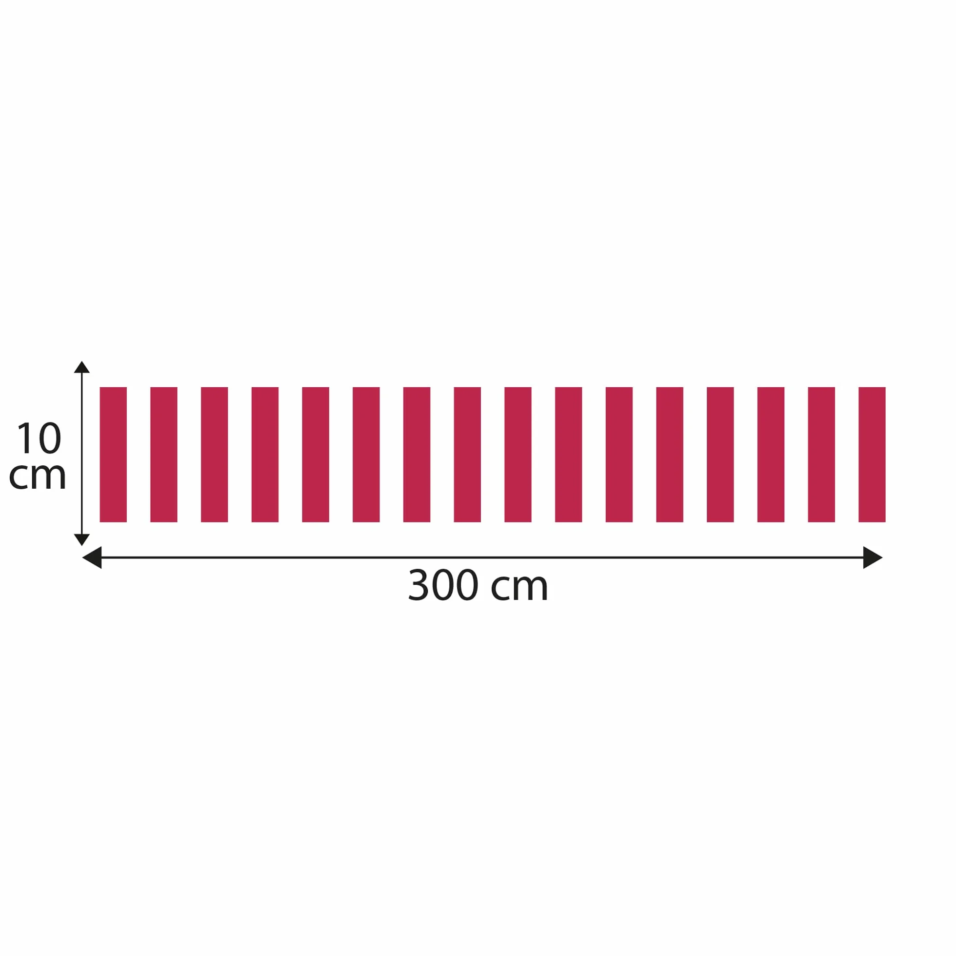 Plage Frise décorative adhésive Rayures Tendance Rouge Fushia 10 cm x 300 cm