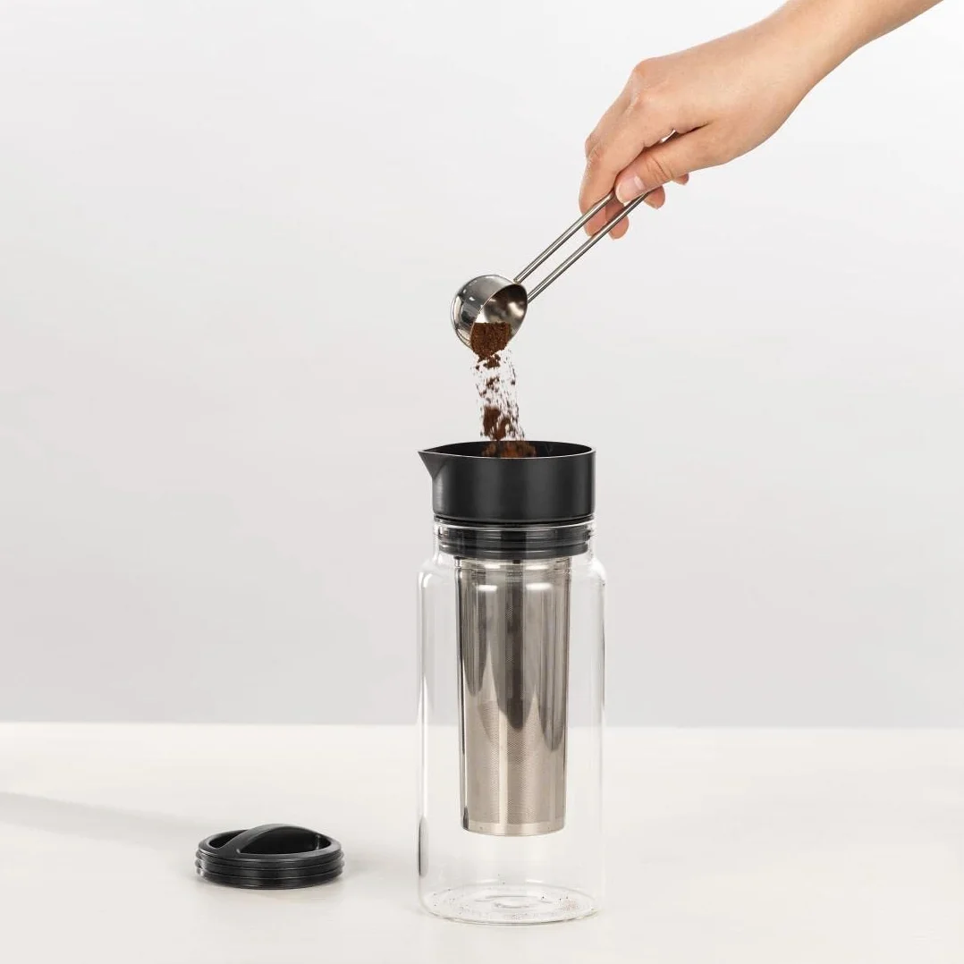 Xavax Cafetière à infusion froide 2 en 1, machine à café et thé, bouteille verre 1 l