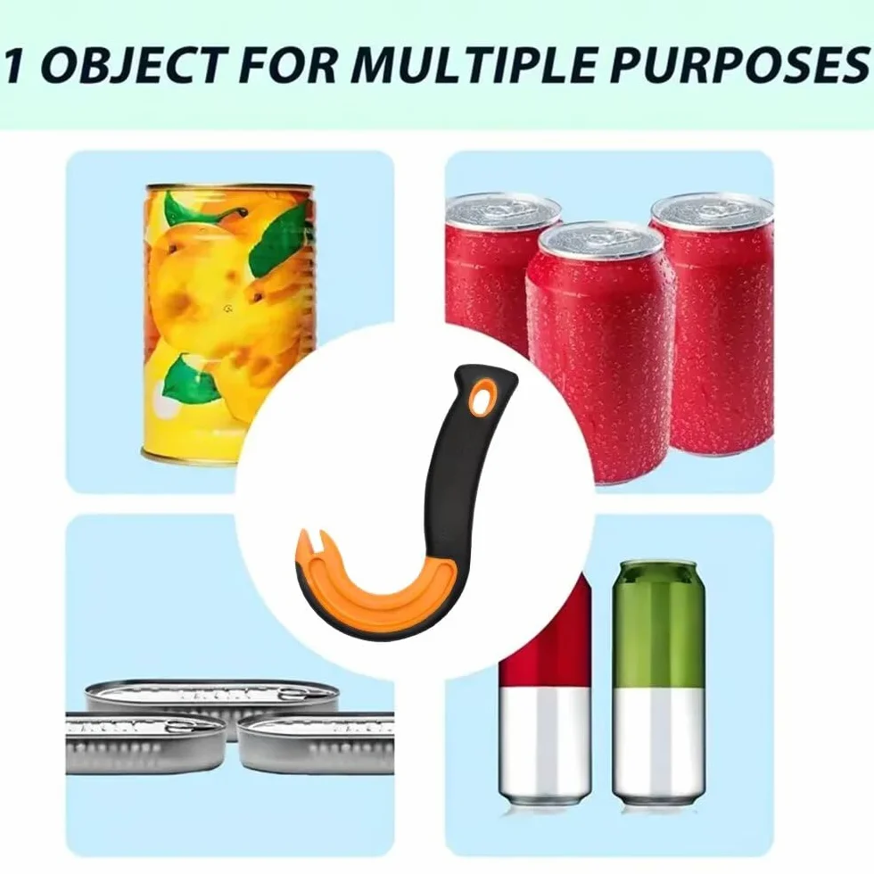 Ouvre-boîte en forme de J, ouvre-bouteille à tirette, ouvre-conserves, ouvre-bocal, décapsuleur