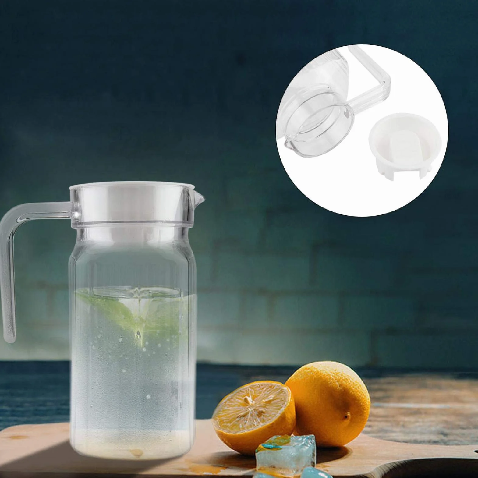 Pichet en Plastique 0,8 L Carafe Eau avec Couvercle Poignée
