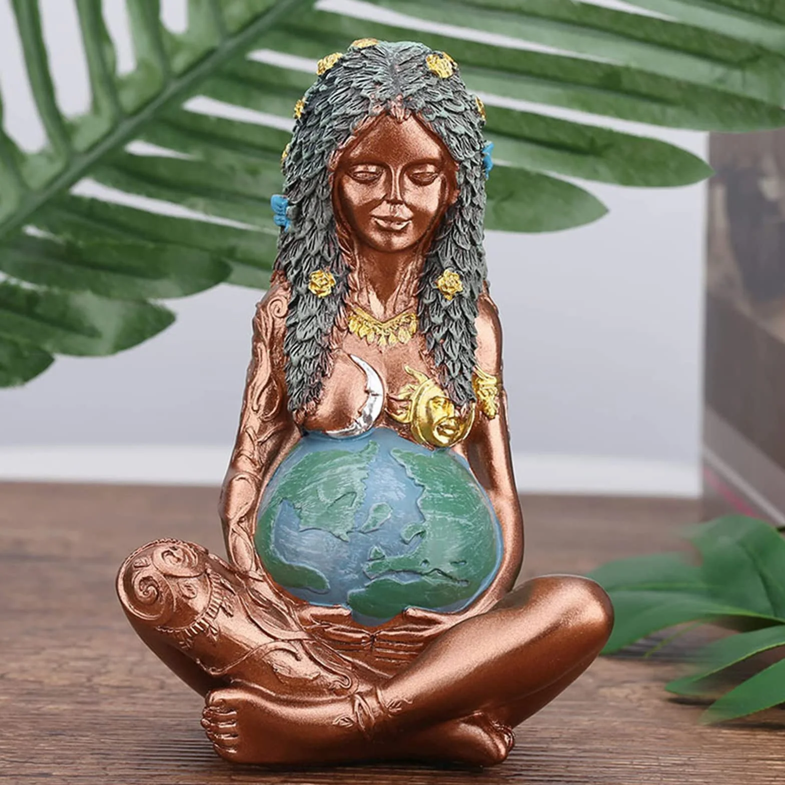 Déesse De Gaia Art Mère Terre Statue Décor Extérieur Figurine Cadeau Maman