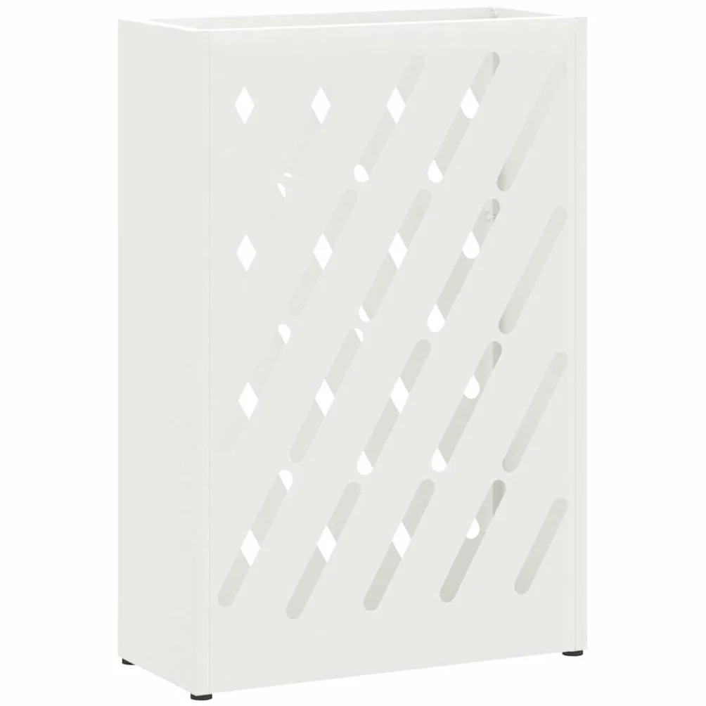 vidaXL Porte-Parapluie Blanc Acier 28x12x41 cm Moderne Design rectangulaire